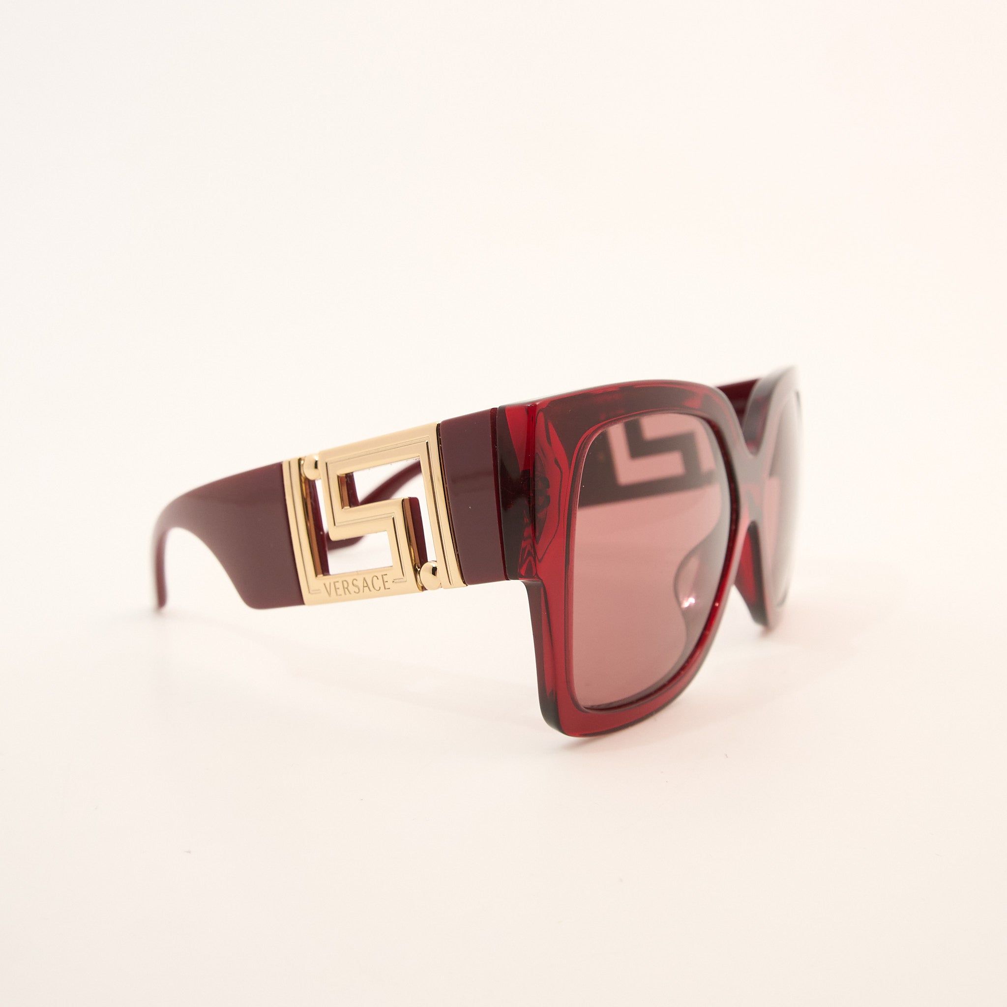 Versace Red Geometric Sunglasses