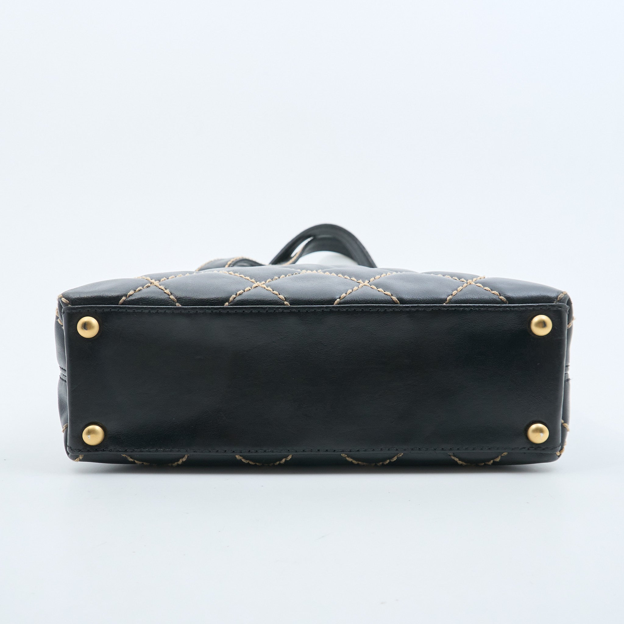 Chanel Black Calfskin Stitch Surpique Tote