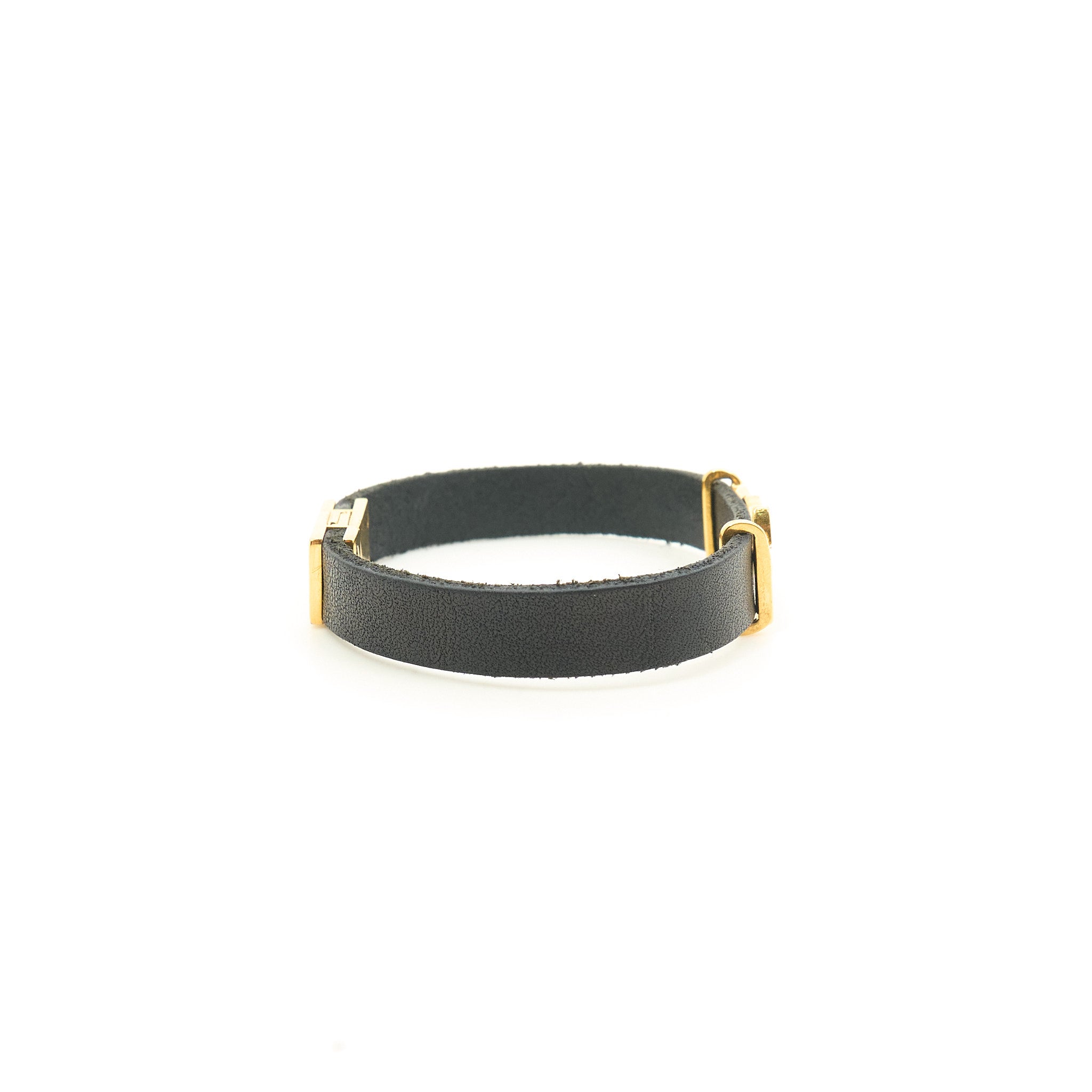 Saint Laurent YSL Black Leather Bracelet