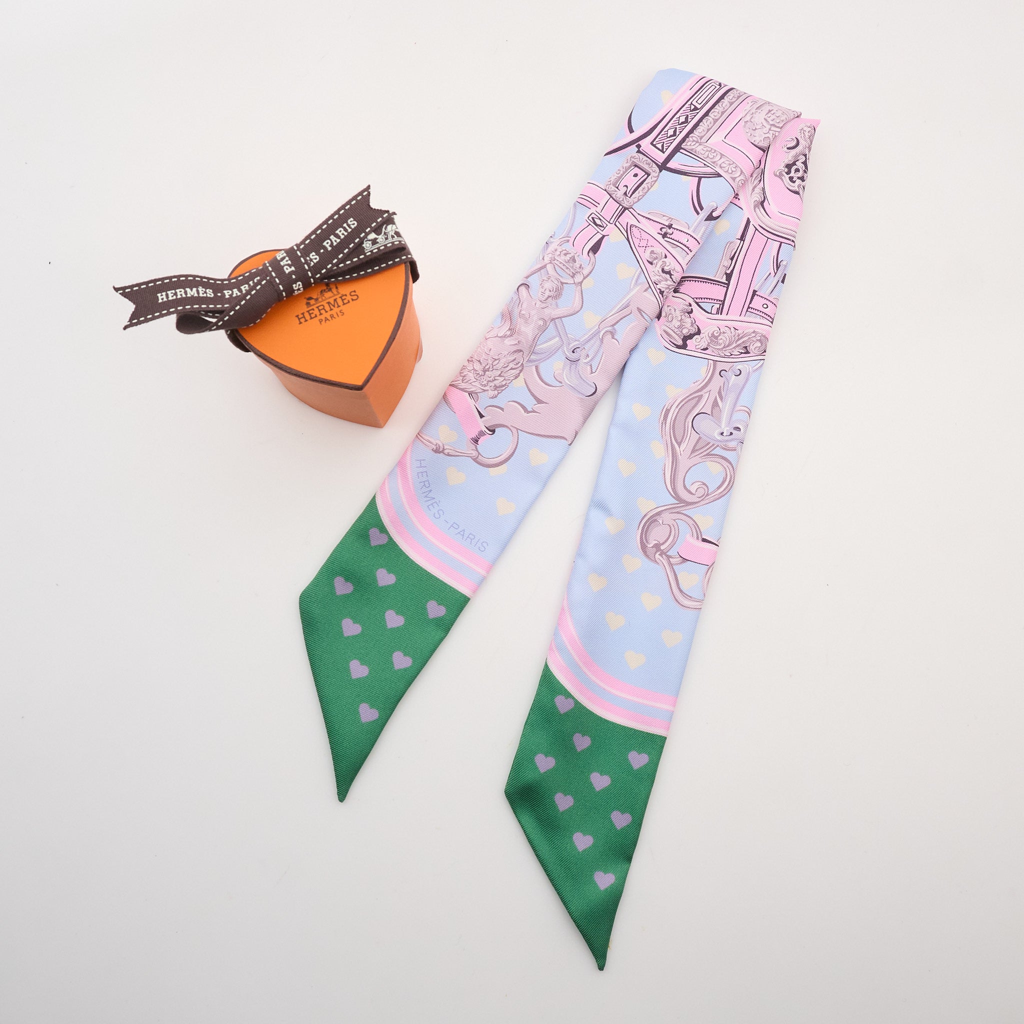 Hermes Brides De Gala Love Twilly Bleu Ciel Parme Vert