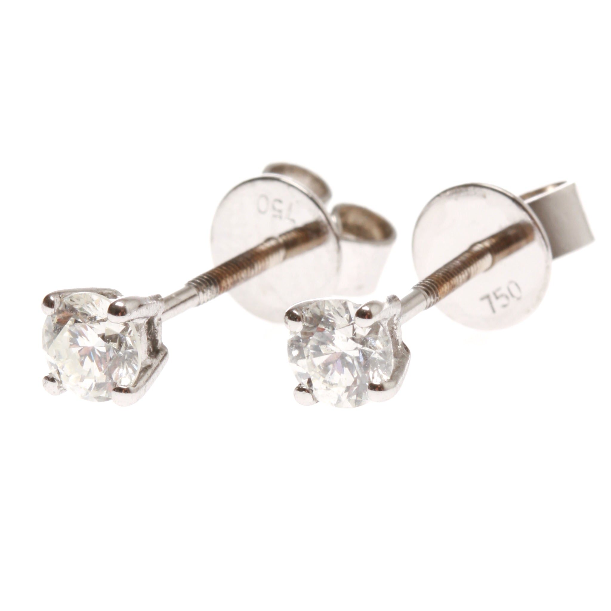 Custom 18ct White Gold Diamond Stud Earrings