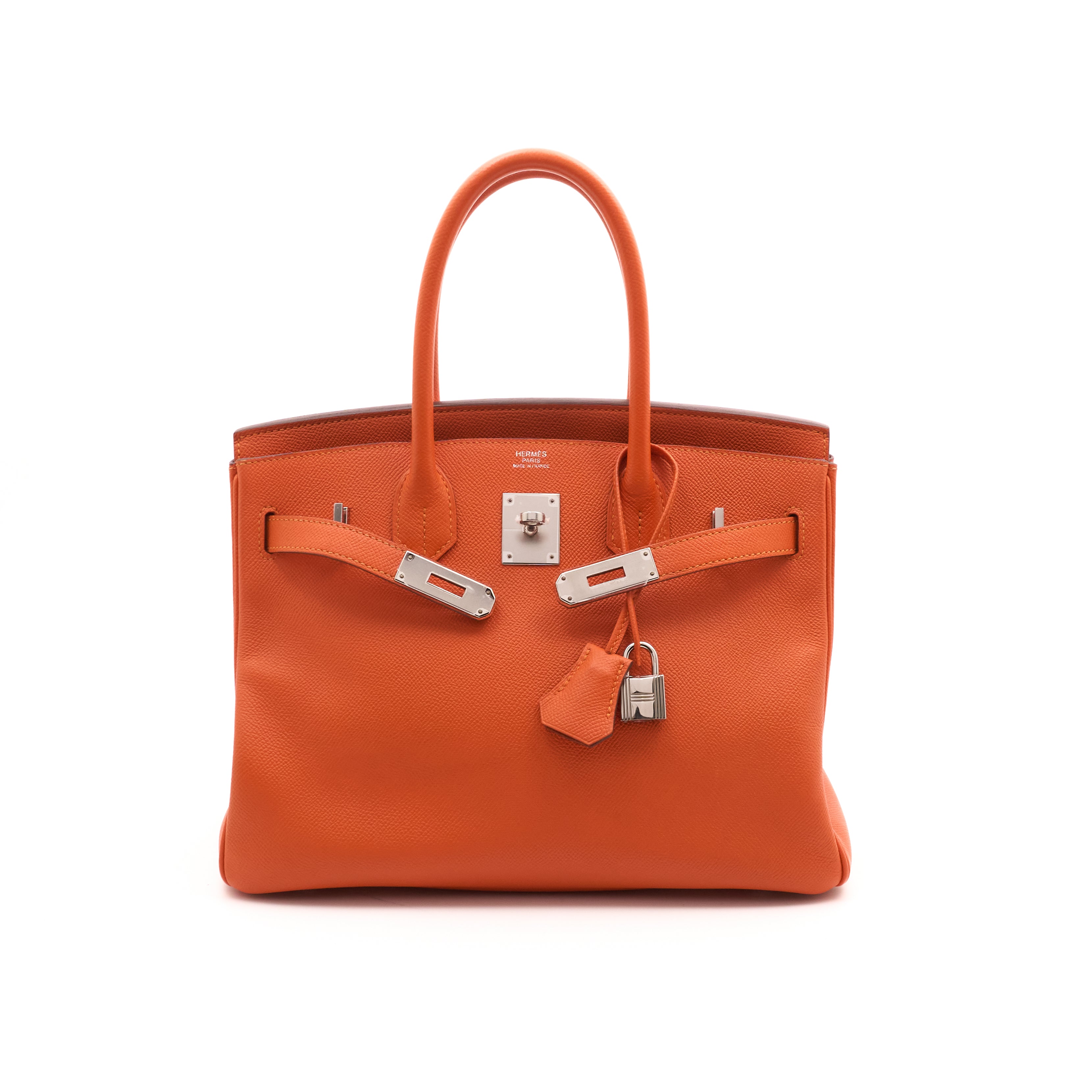 Hermes Birkin 30 Epsom Orange H PHW Stamp A