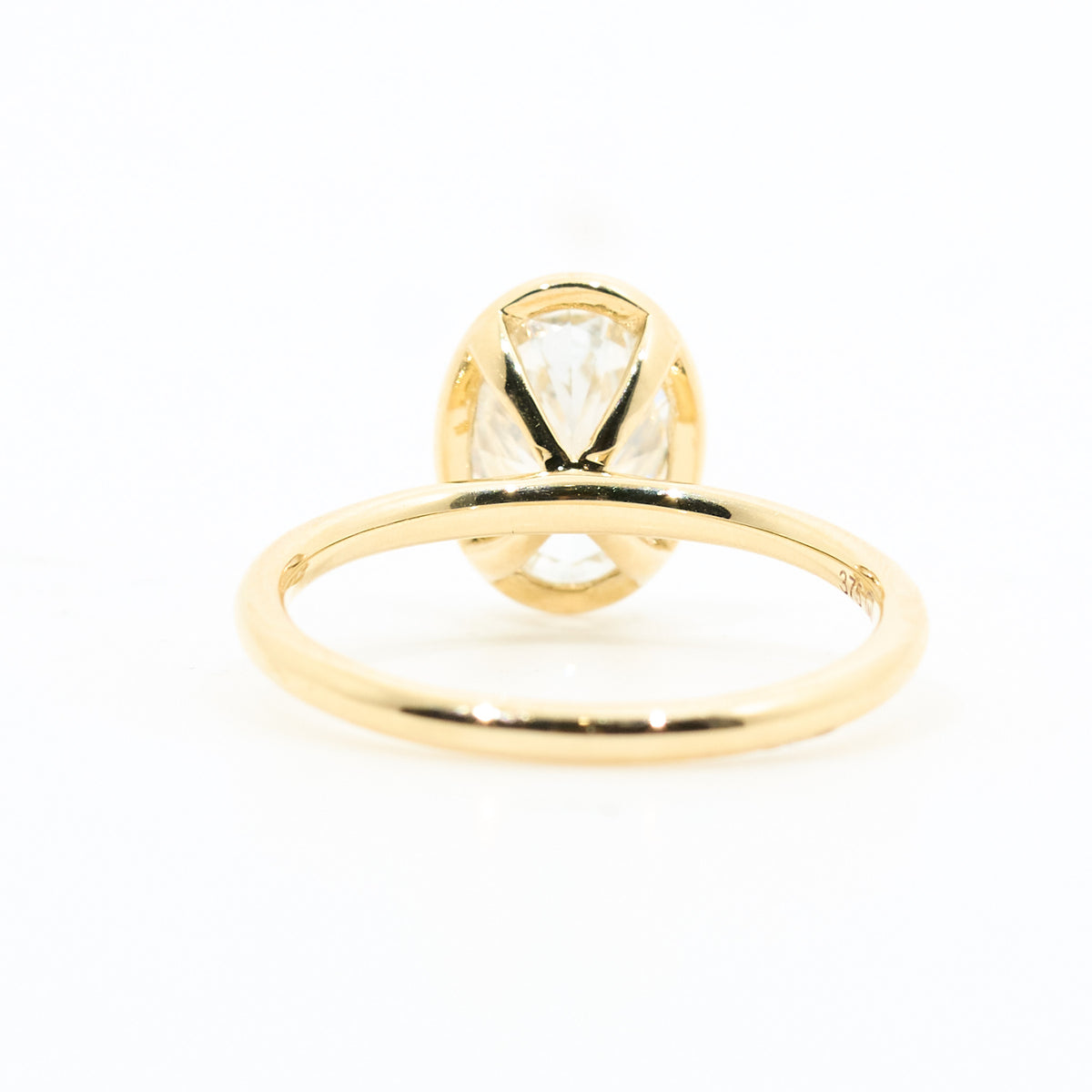 ct Oval-Cut Lab-Grown Diamond 9ct Yellow Gold Bezel Ring