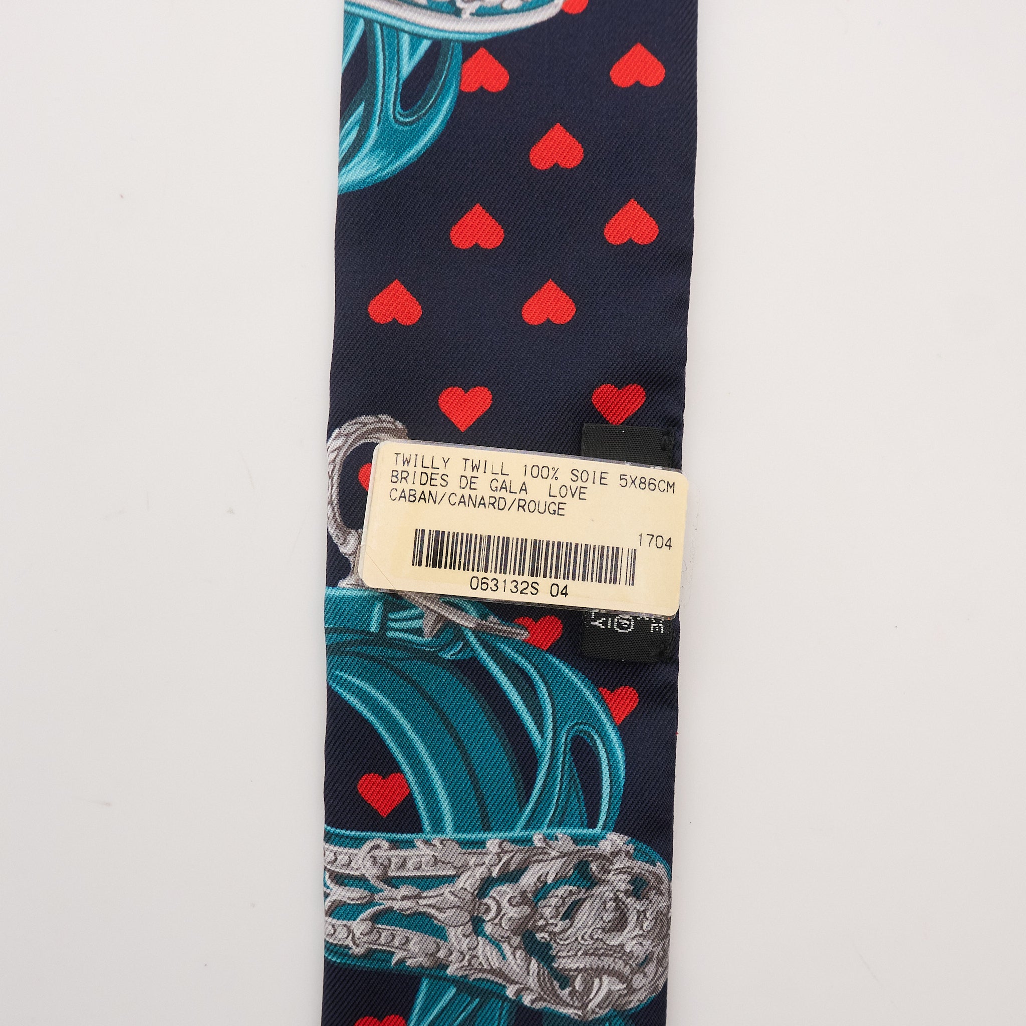 Hermes Silk Brides De Gala Love Twilly Caban Canard Rouge
