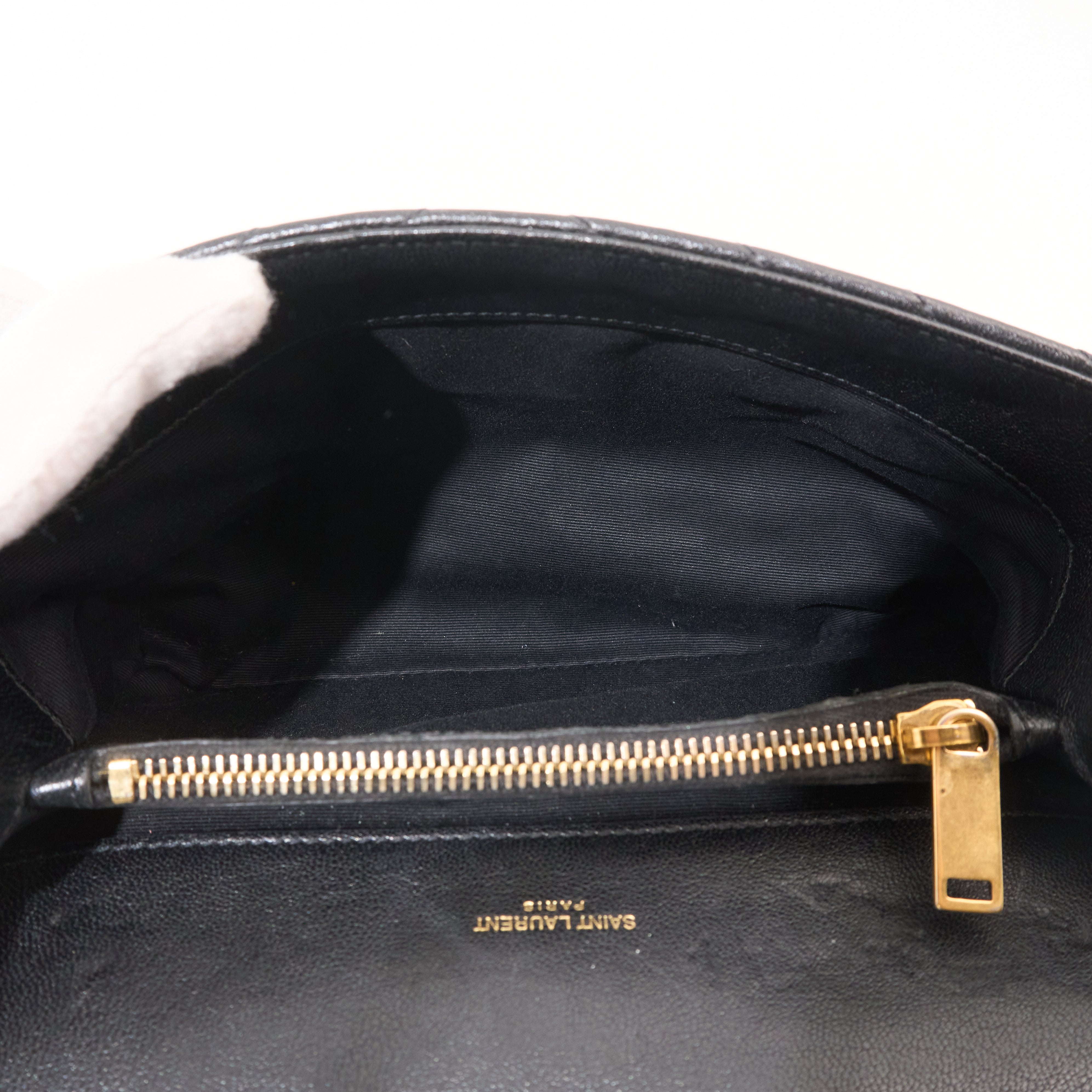 Saint Laurent College Black Leather Bag