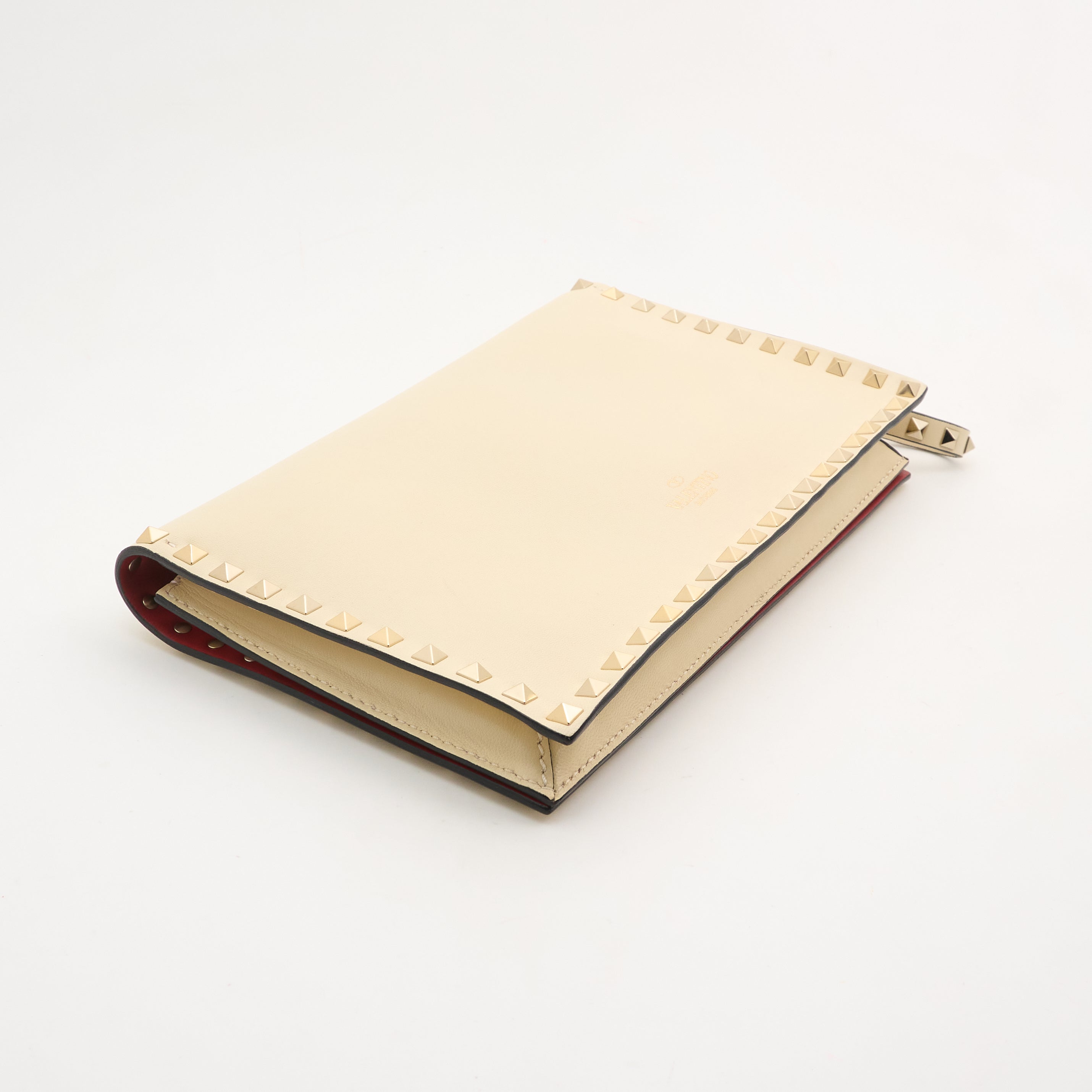 Valentino Garavani Rockstud Cream Clutch