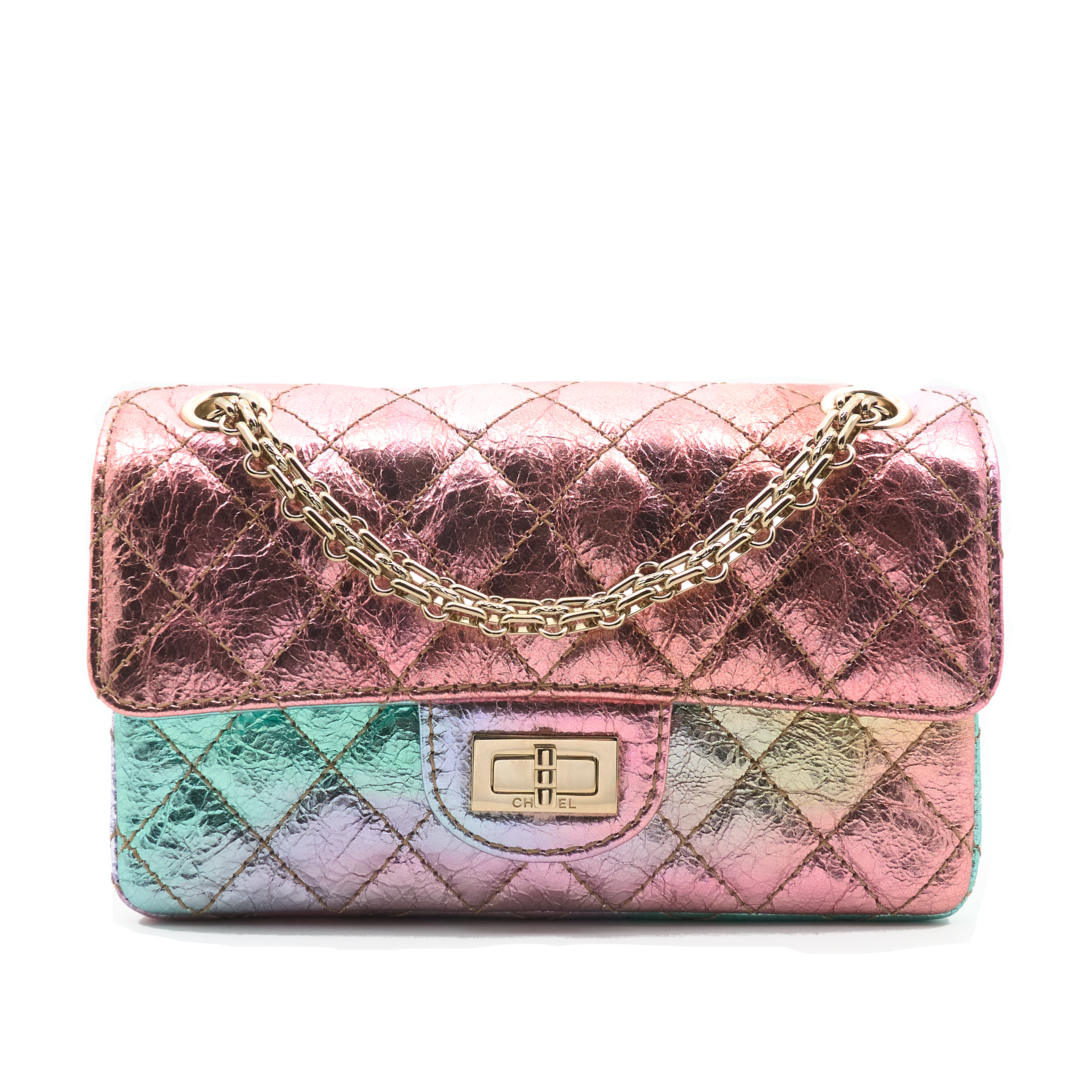 Chanel Metallic Goatskin Quilted Mini 2.55 Reissue Flap Bag