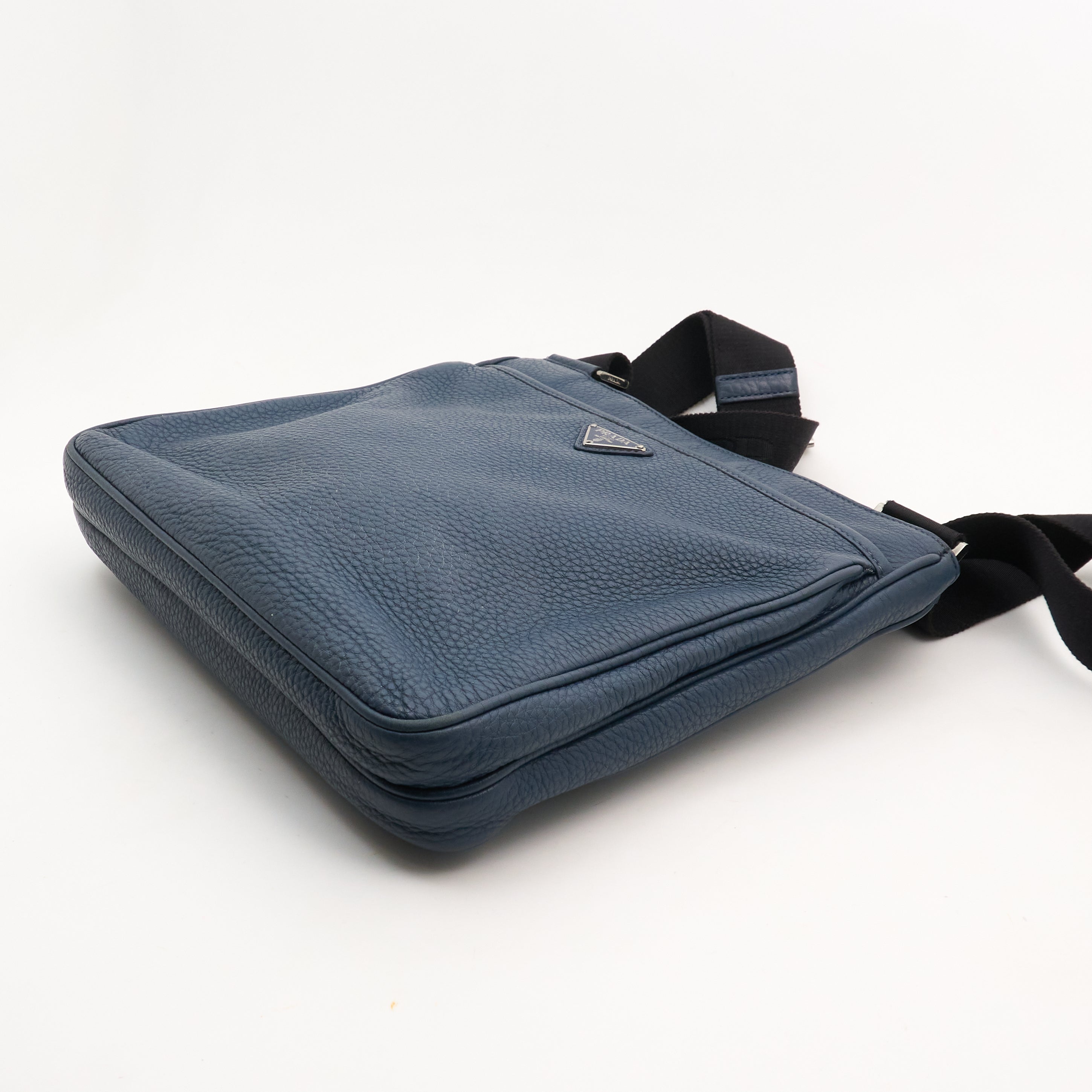 Prada Blue Vitello Diano Messenger Bag
