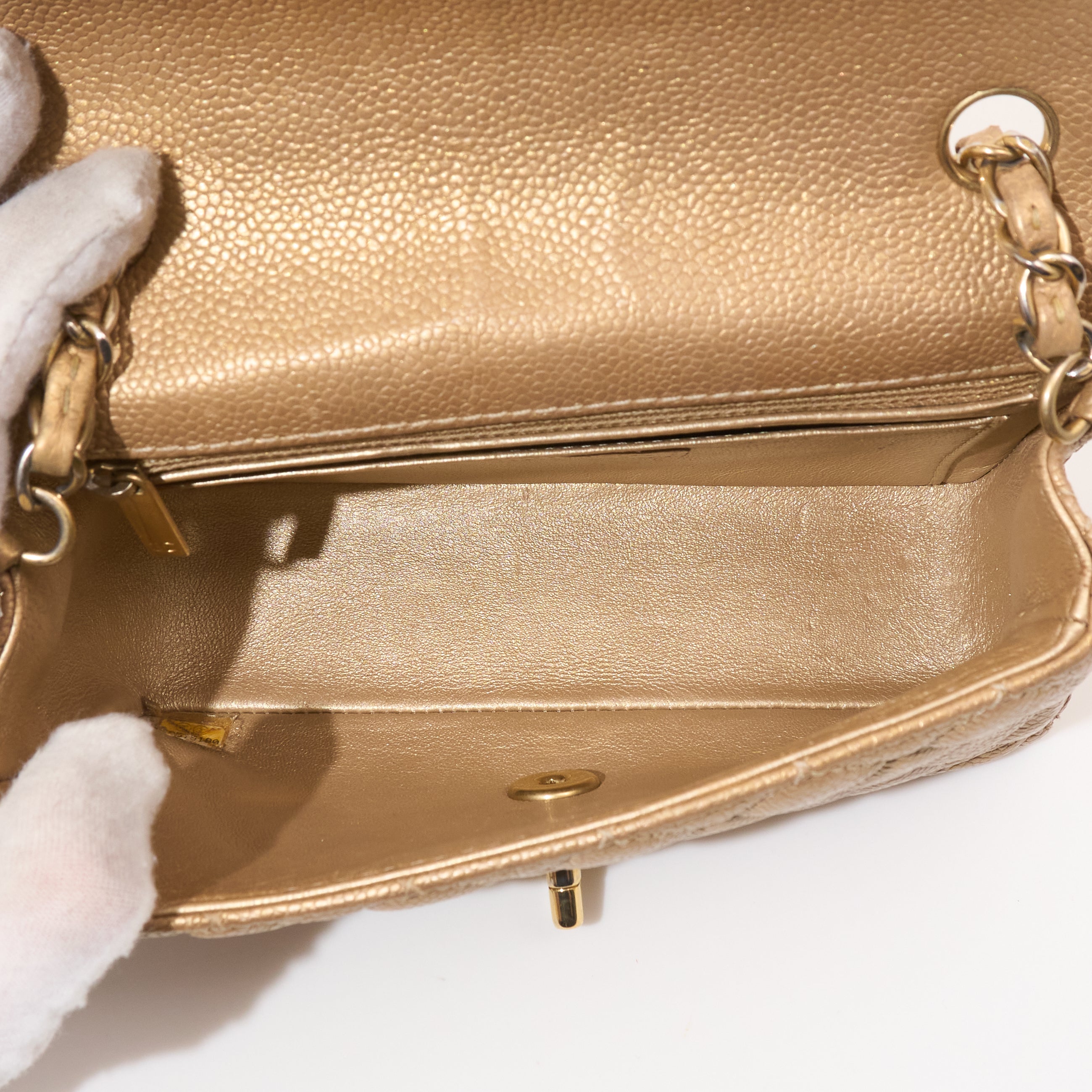 Chanel Gold Caviar Mini Flap Bag GHW