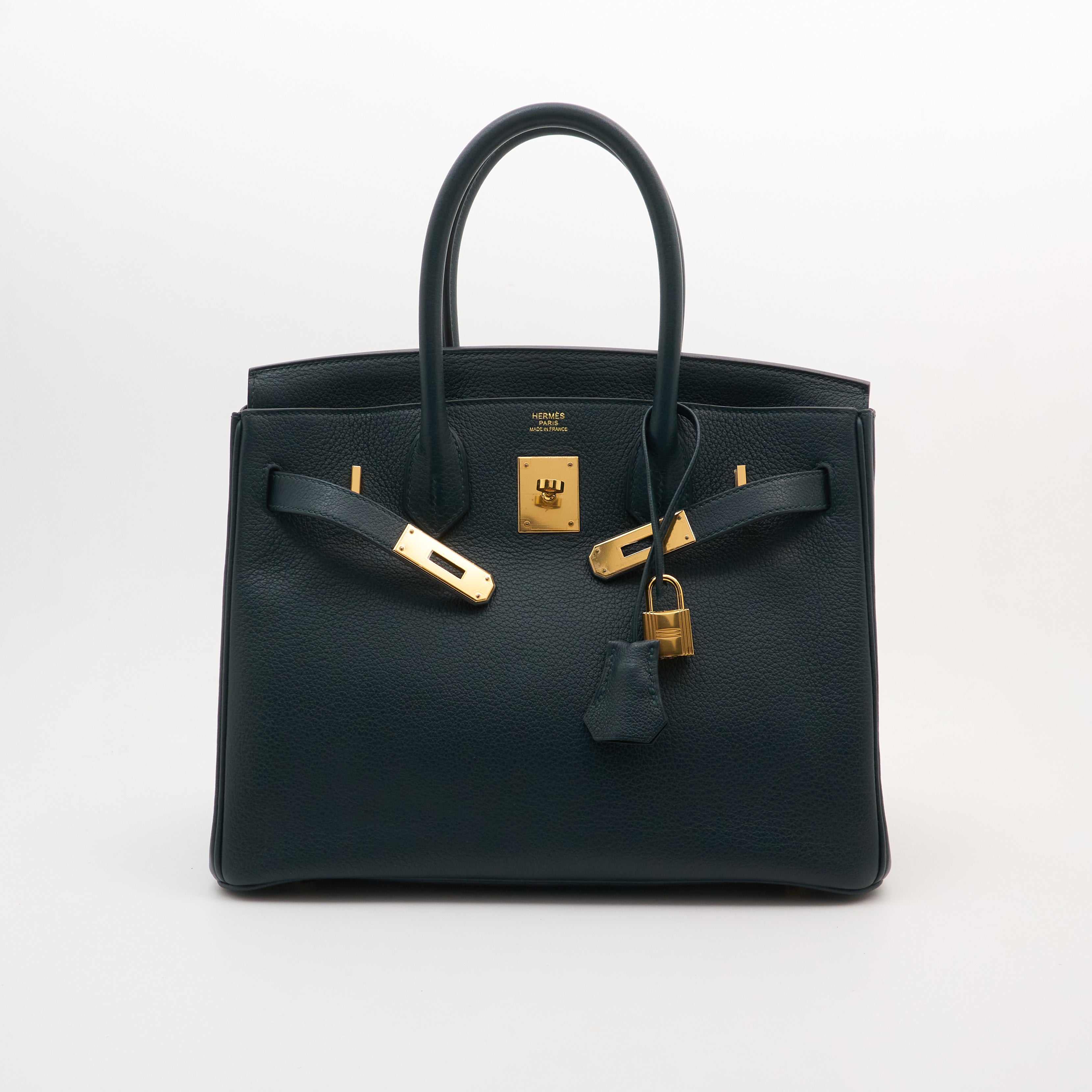 Hermes Birkin 30 Togo Vert Cypress GHW Stamp C
