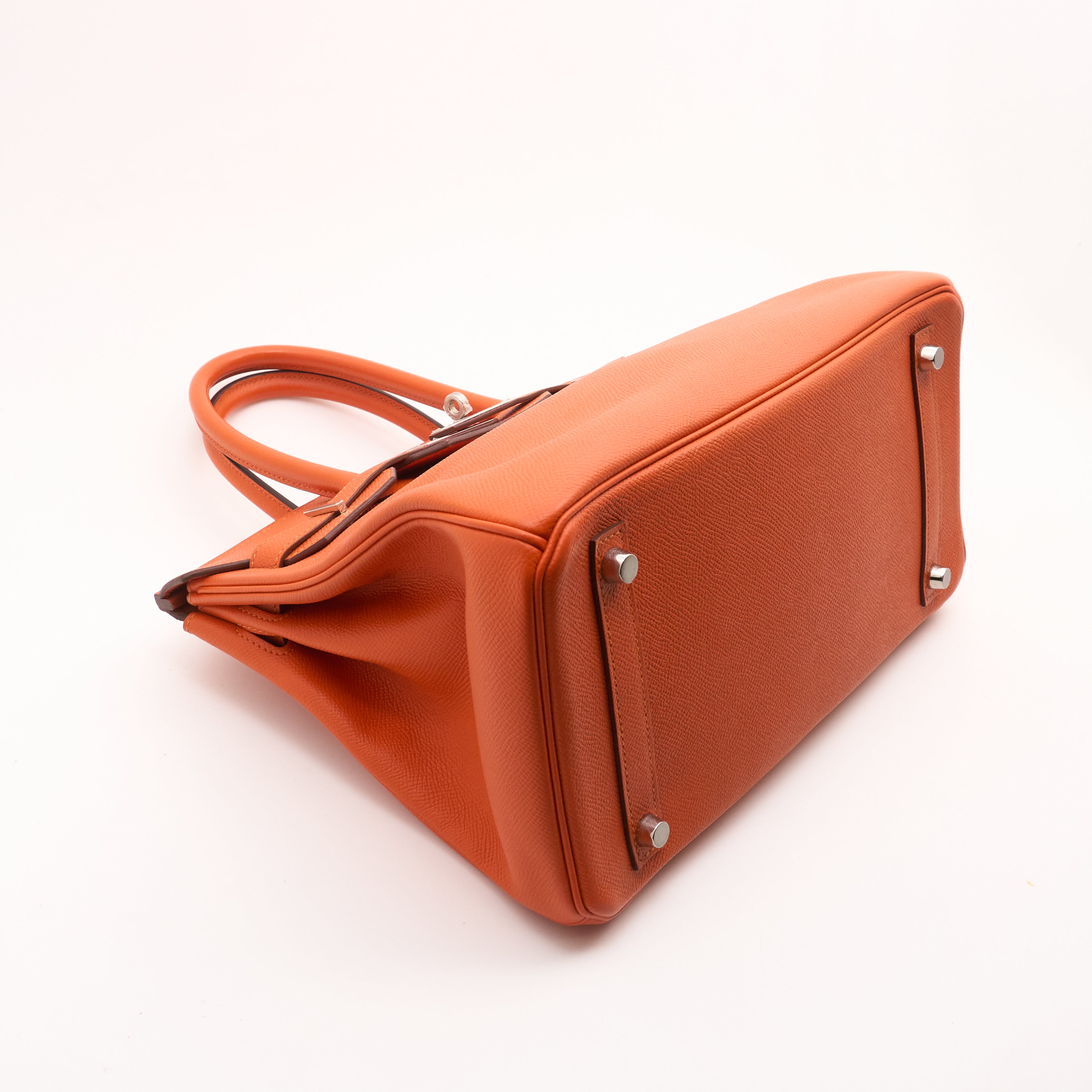 Hermes Birkin 30 Epsom Orange H PHW Stamp A