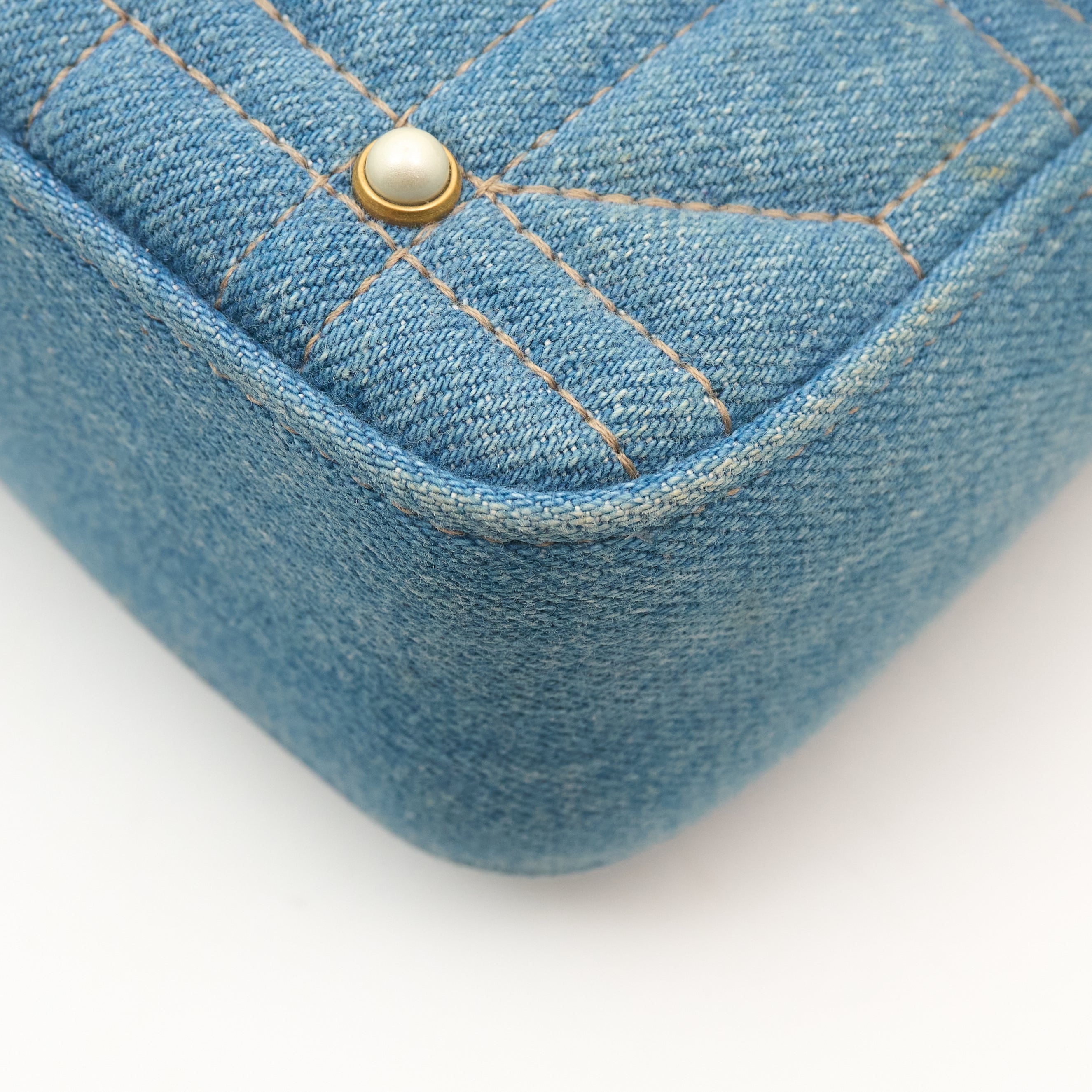 Gucci GG Marmont Denim Pearl Shoulder Bag