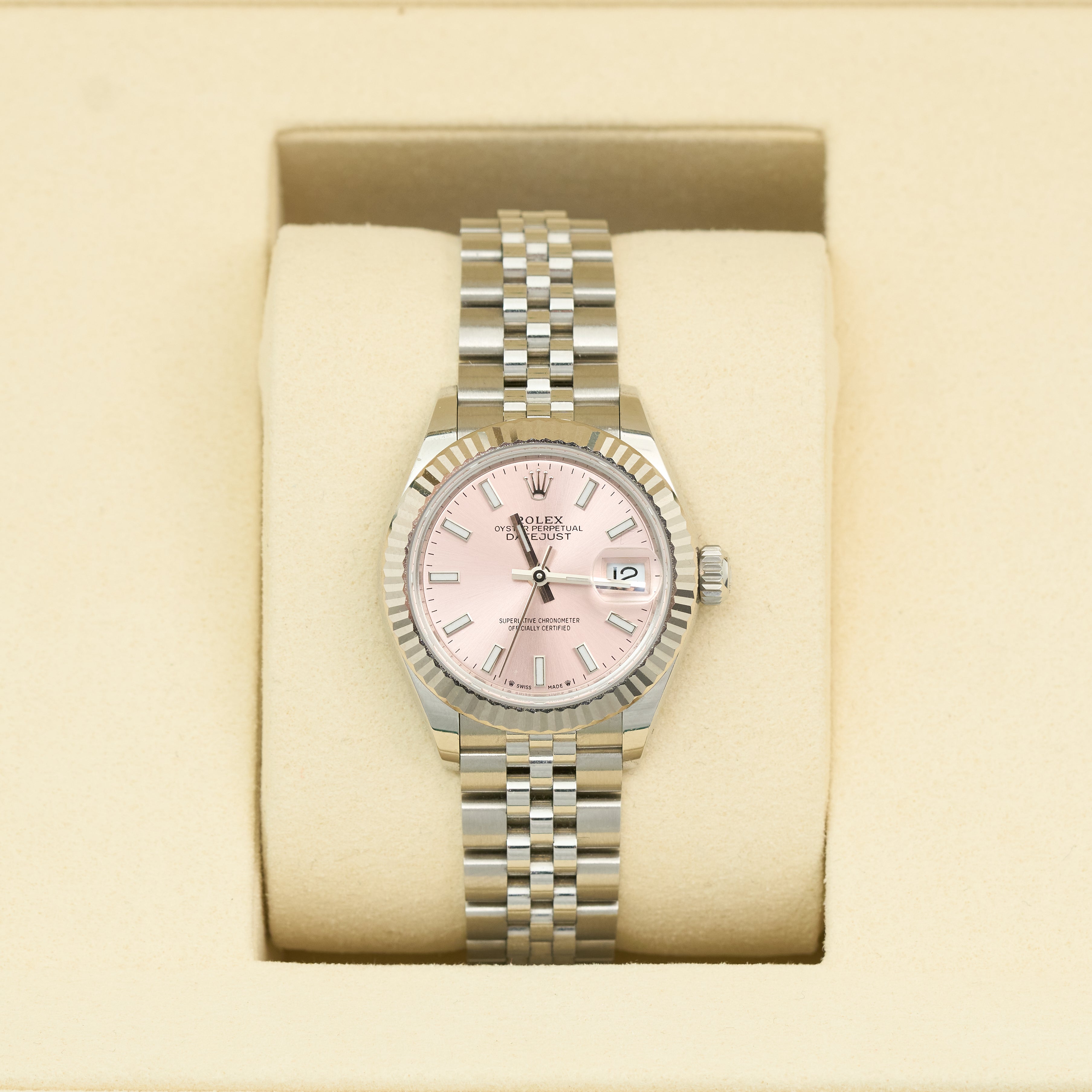 Rolex Datejust 28mm 18k Gold & Steel Pink Dial
