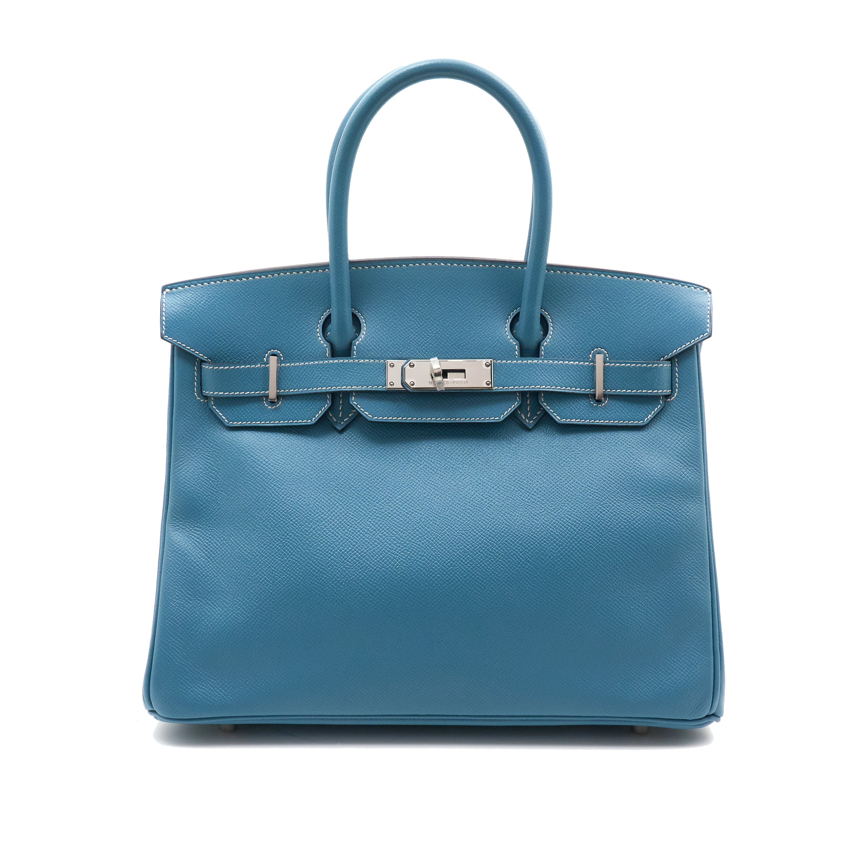 Hermes Bikin 30 Epsom Bleu Jean PHW Square Stamp D