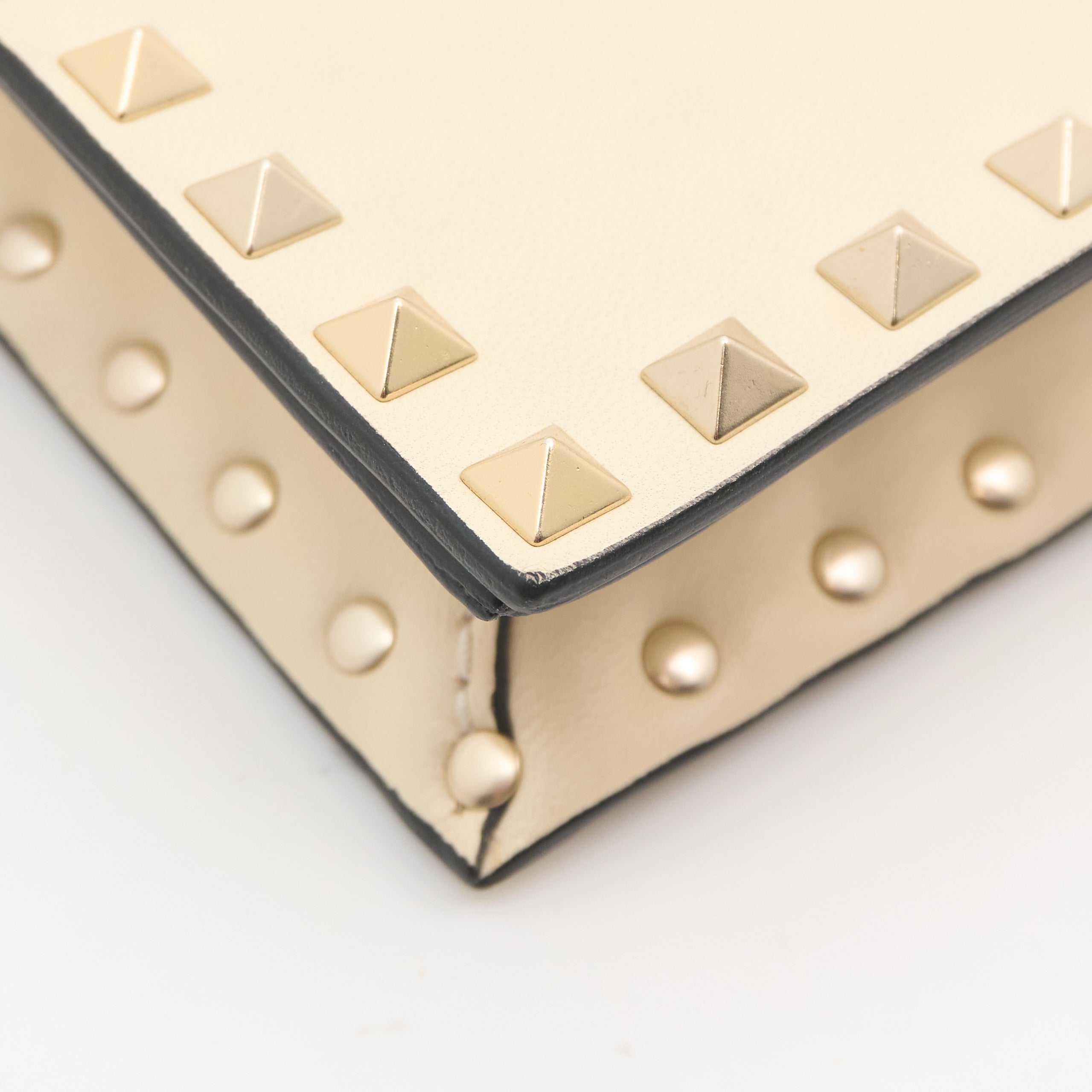 Valentino Garavani Rockstud Cream Clutch