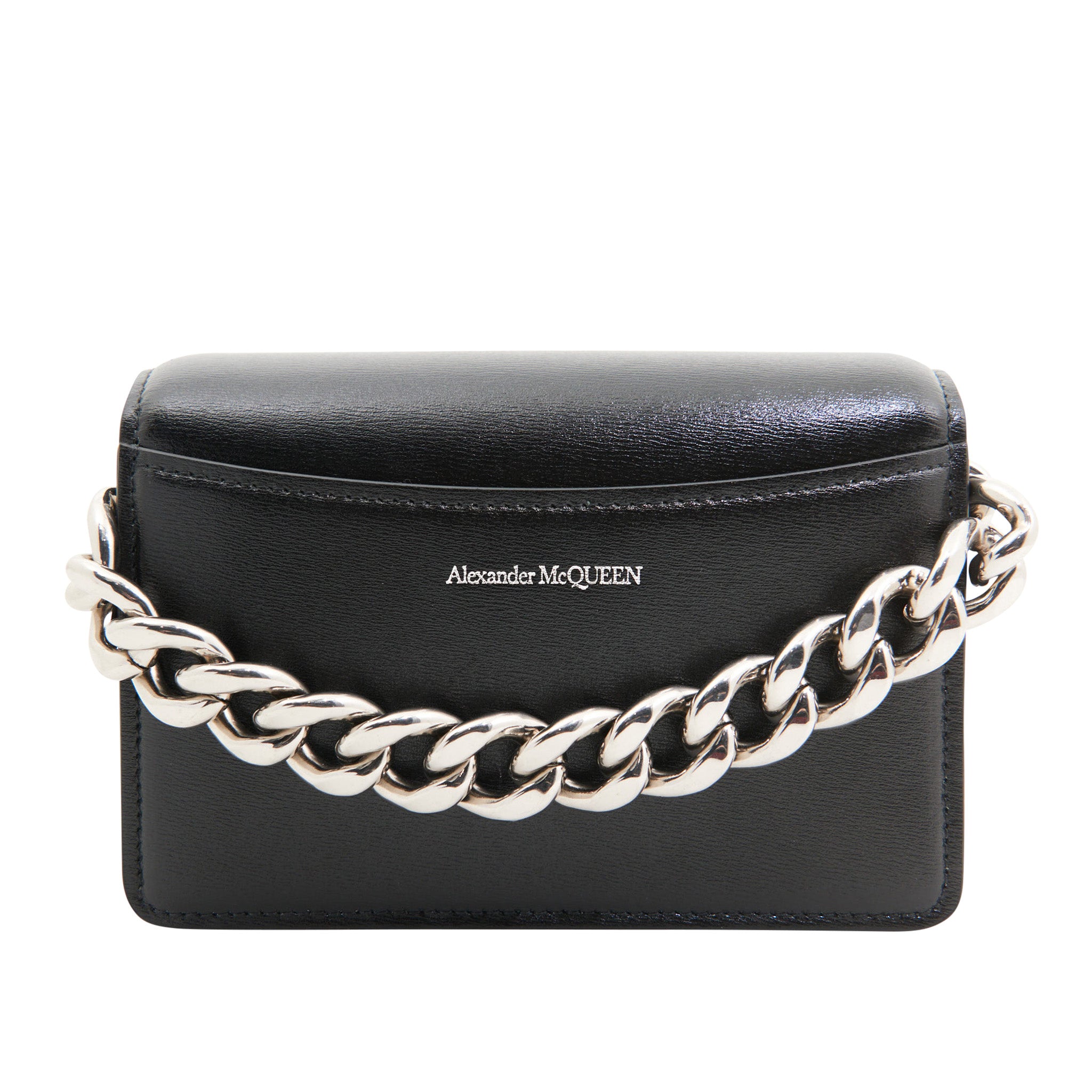 Alexander McQueen Black Leather Knuckle Clutch