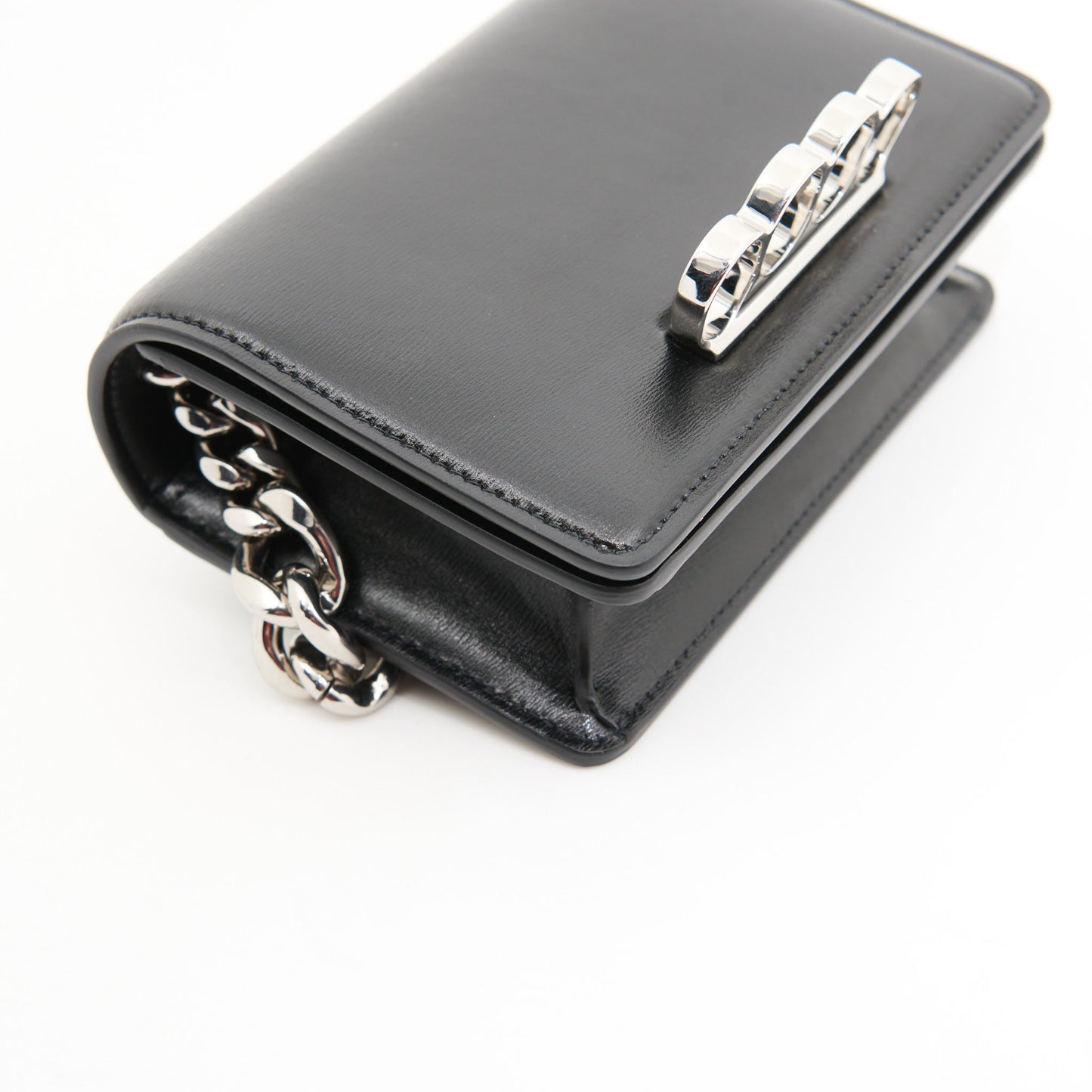 Alexander McQueen Leather The Knuckle Mini in Black SHW