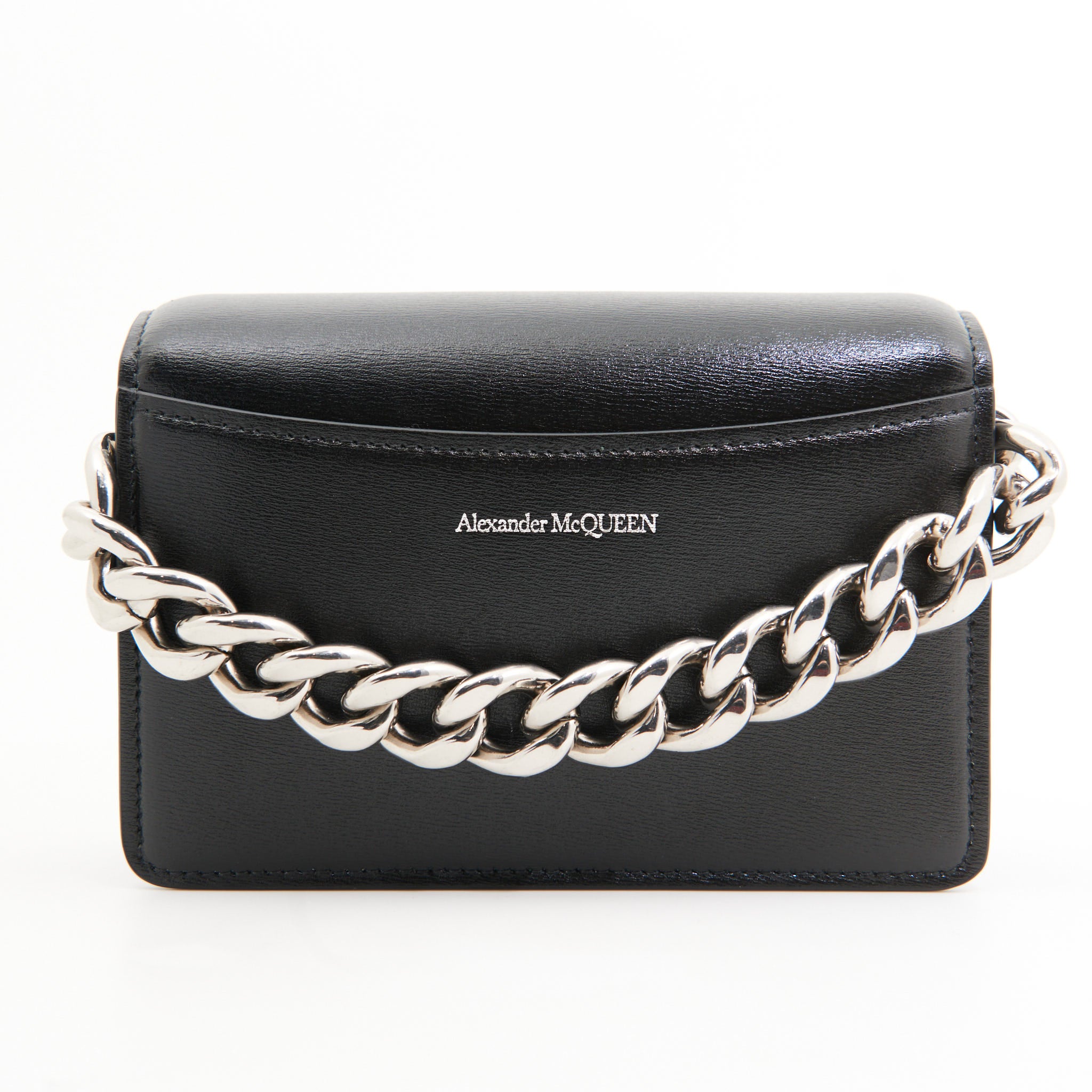 Alexander McQueen Leather The Knuckle Mini in Black SHW