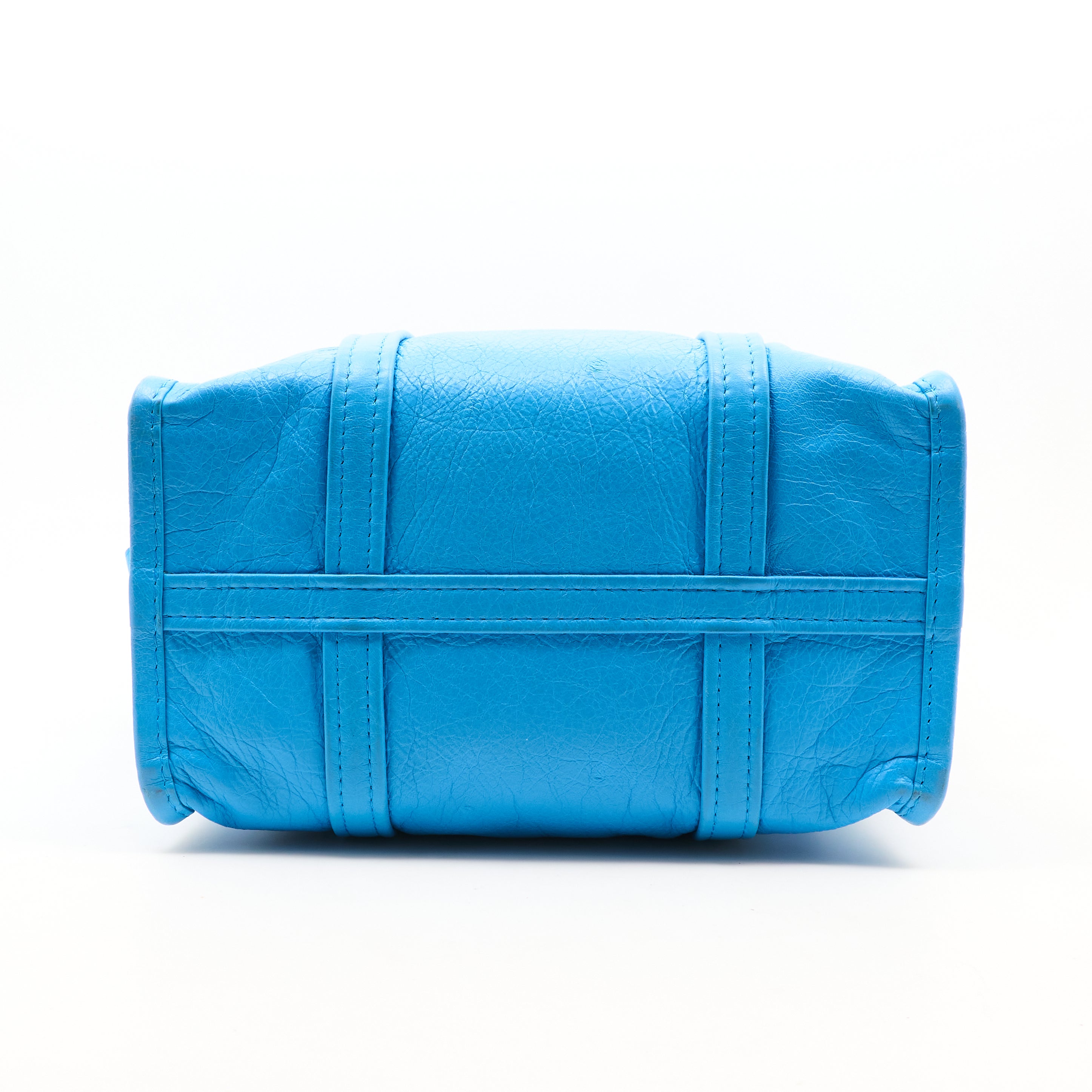 Balenciaga Bazar Blue Leather Tote Bag