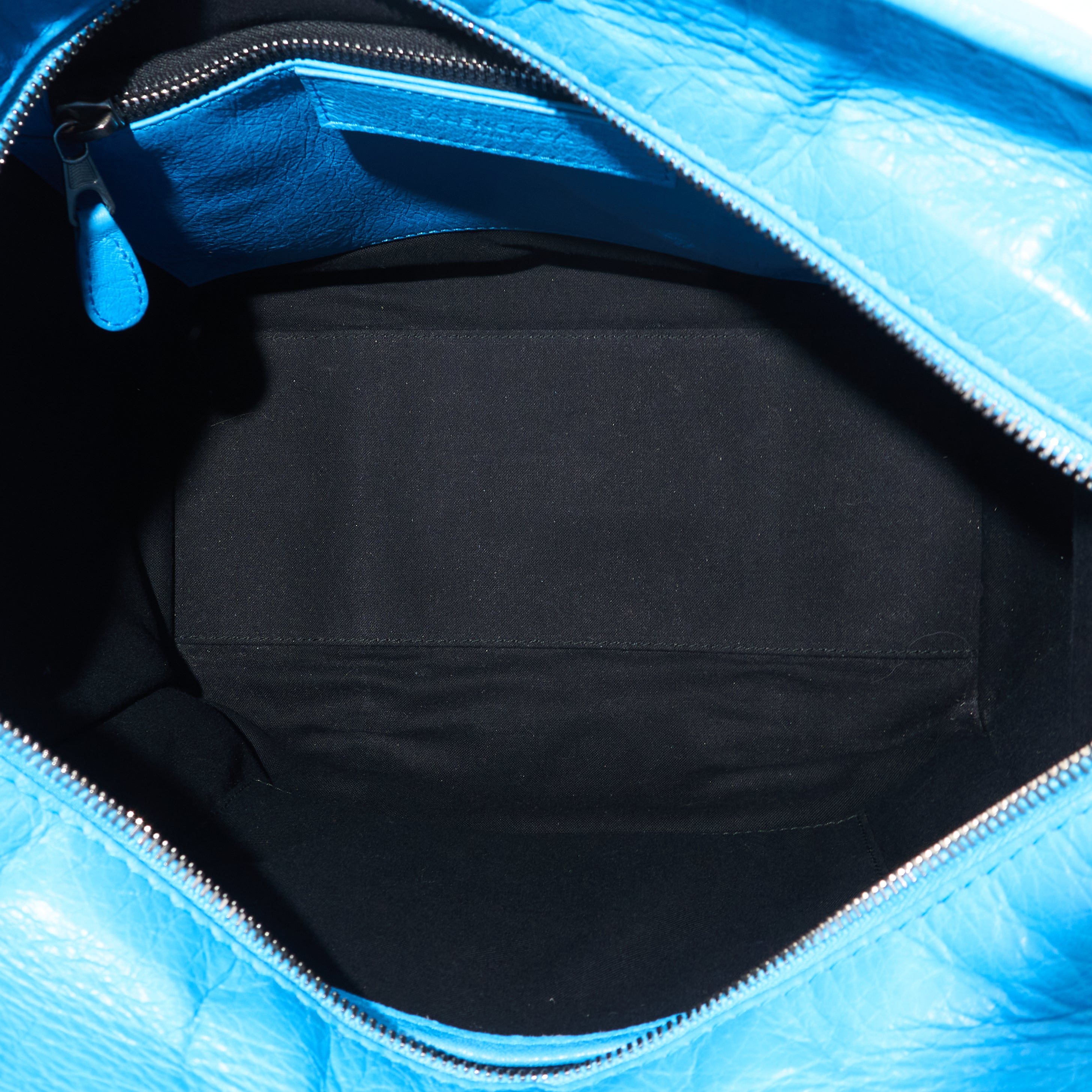 Balenciaga Bazar Blue Leather Tote Bag
