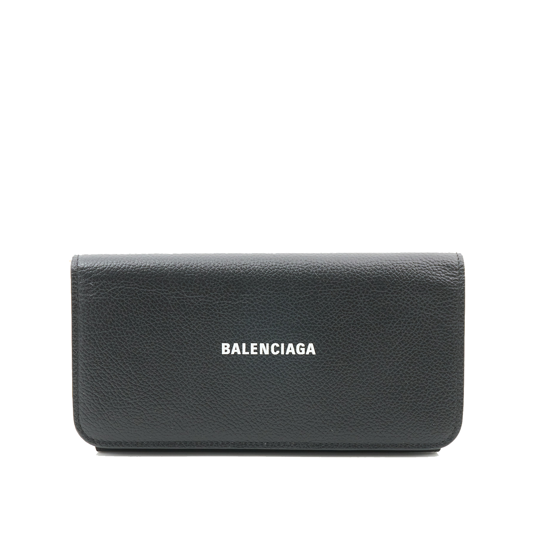 Balenciaga Black Leather Flap Wallet