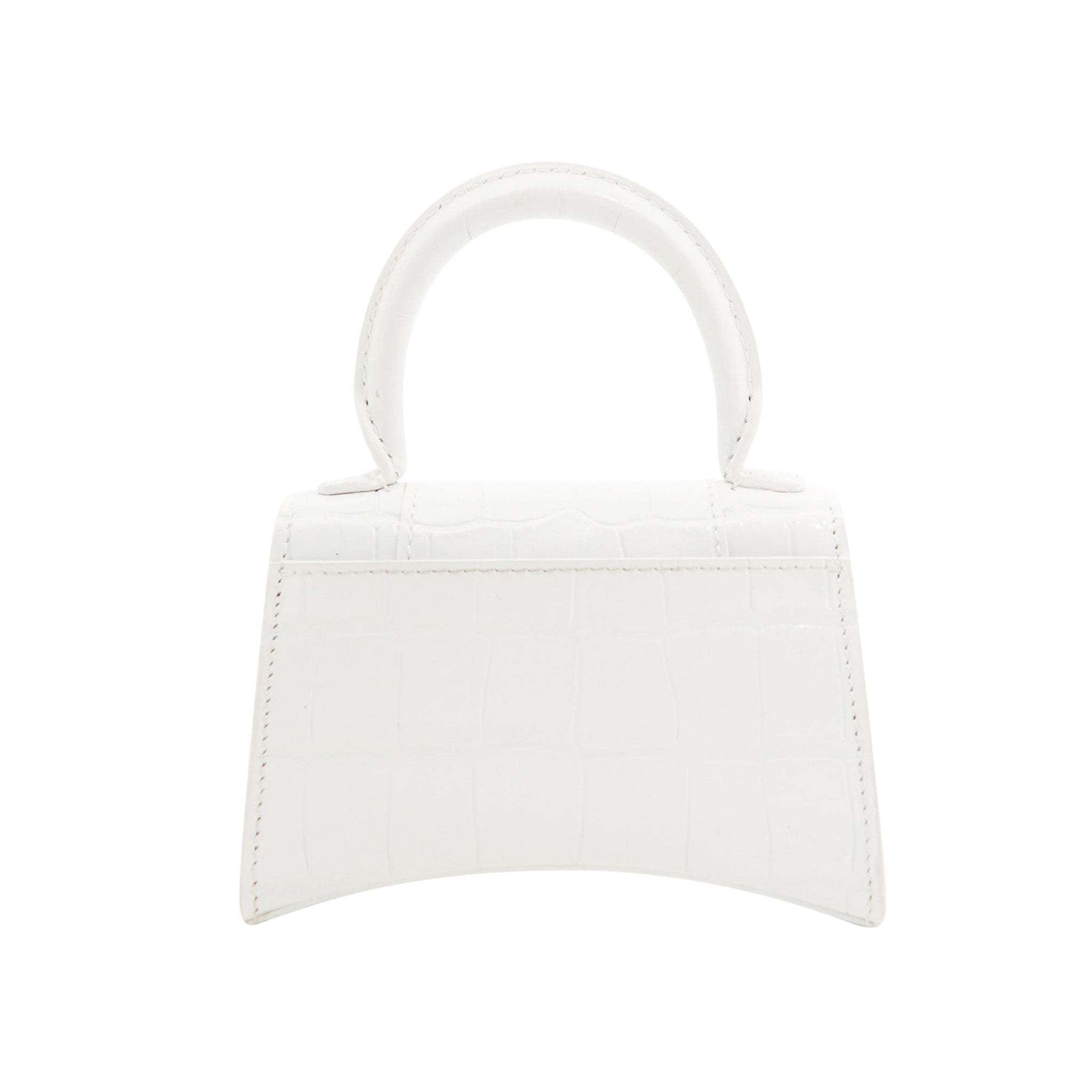 Balenciaga Super Mini Hourglass Bag in White Croc