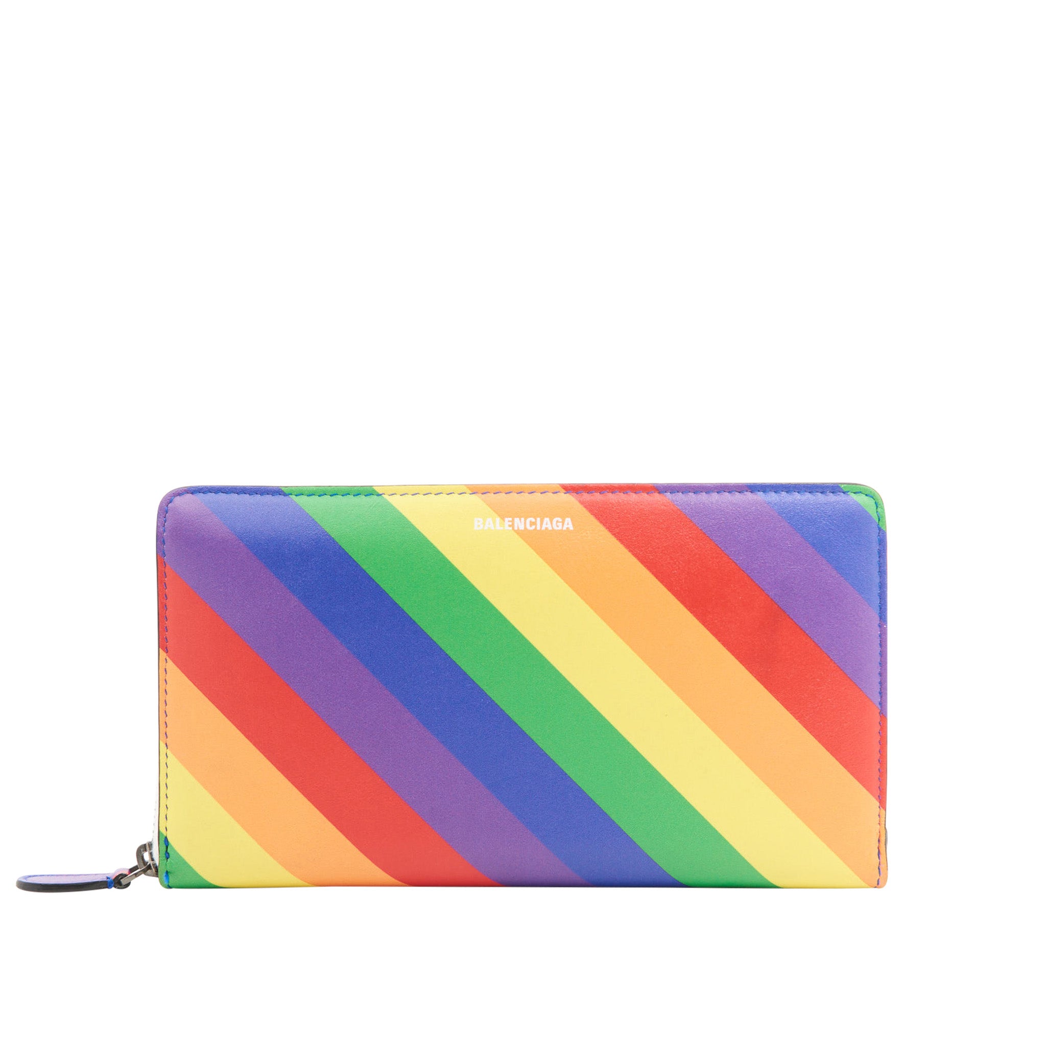 Balenciaga Leather Ville Zip Wallet in Rainbow