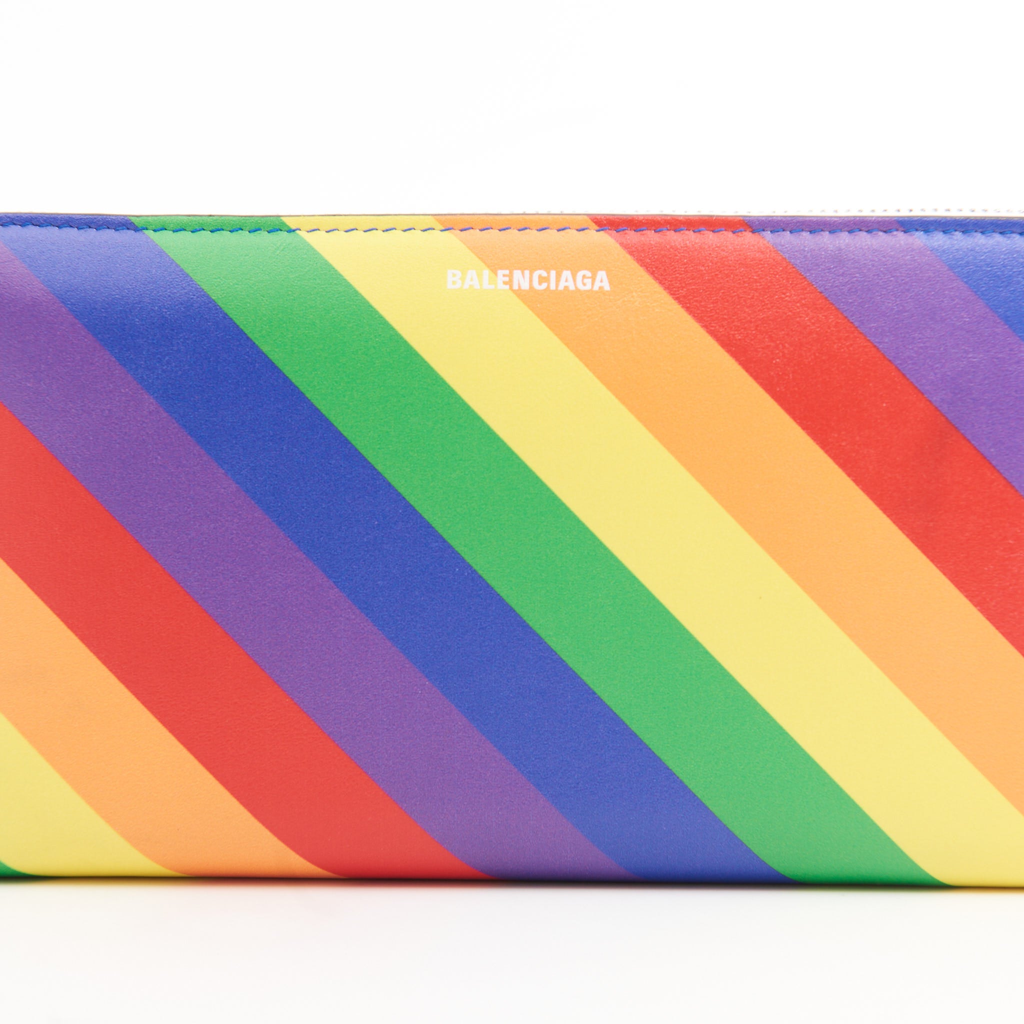 Balenciaga Leather Ville Zip Wallet in Rainbow