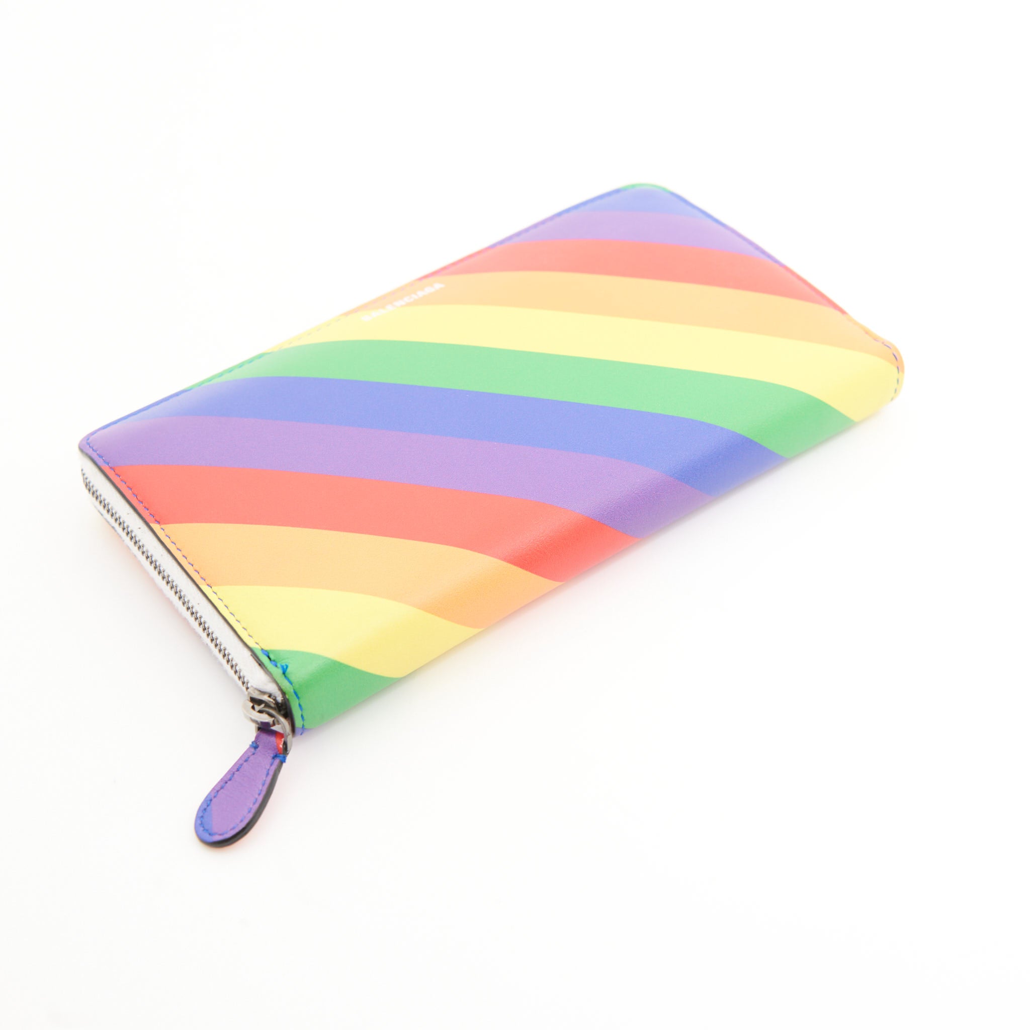 Balenciaga Leather Ville Zip Wallet in Rainbow