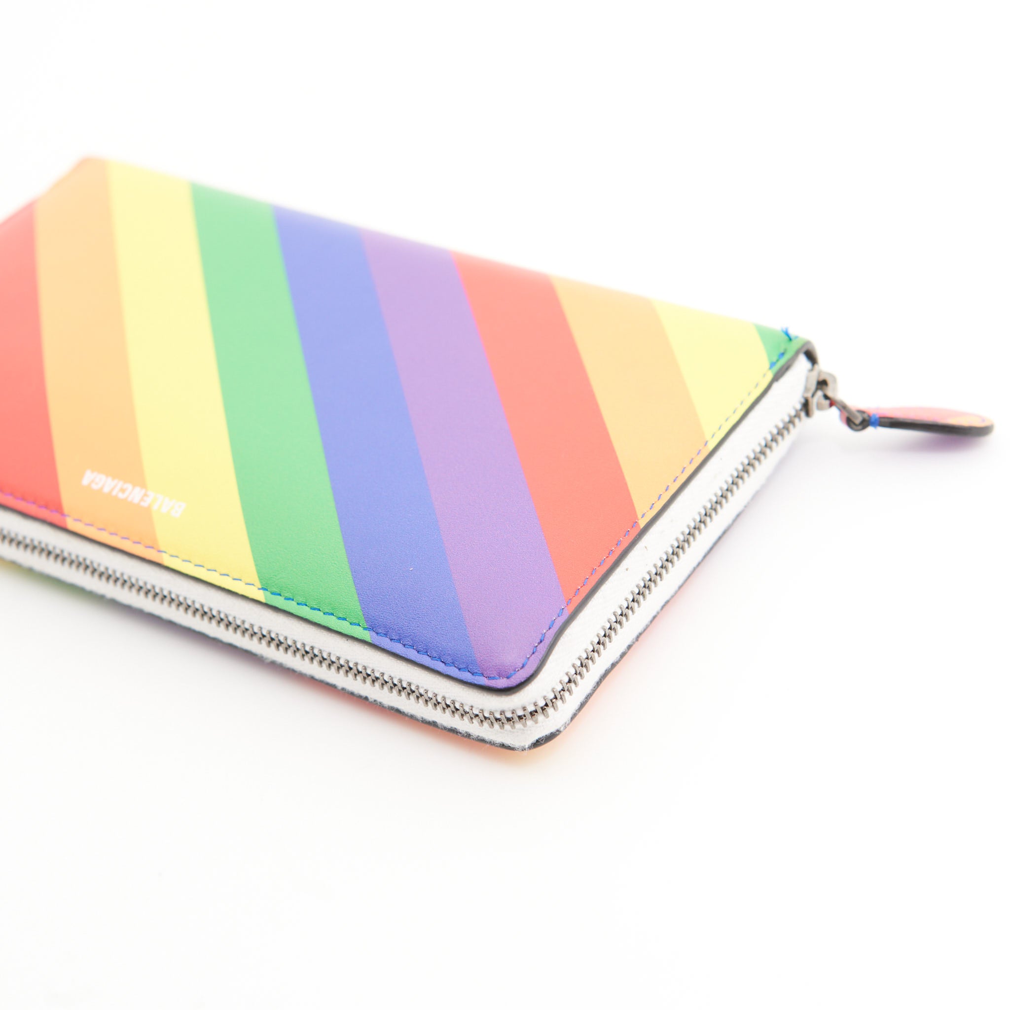 Balenciaga Leather Ville Zip Wallet in Rainbow