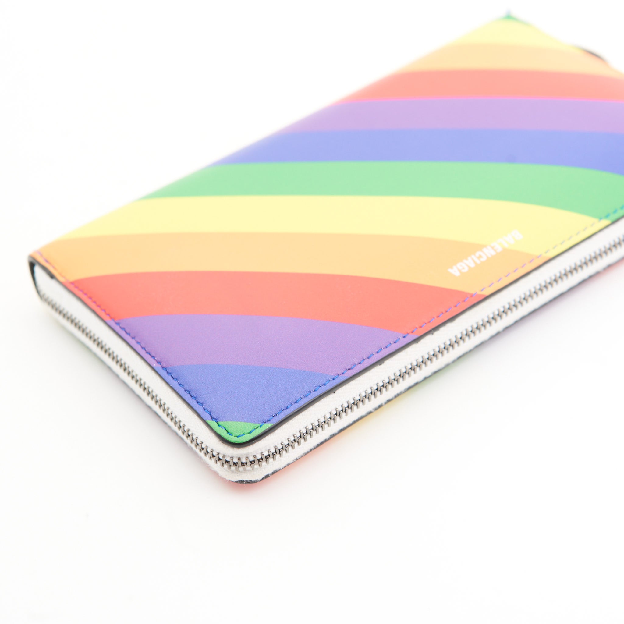 Balenciaga Leather Ville Zip Wallet in Rainbow