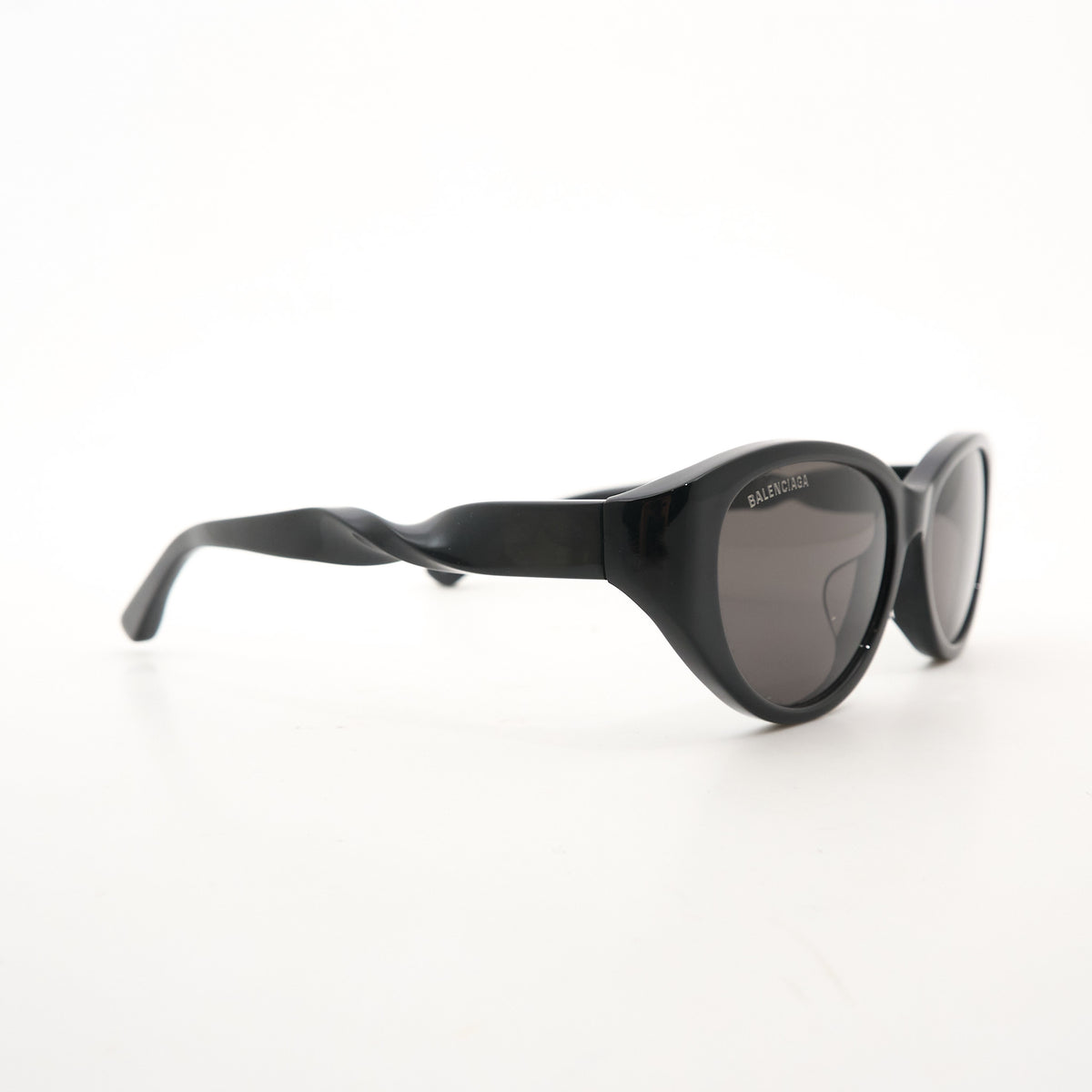 Balenciaga Black Oval Twist Sunglasses