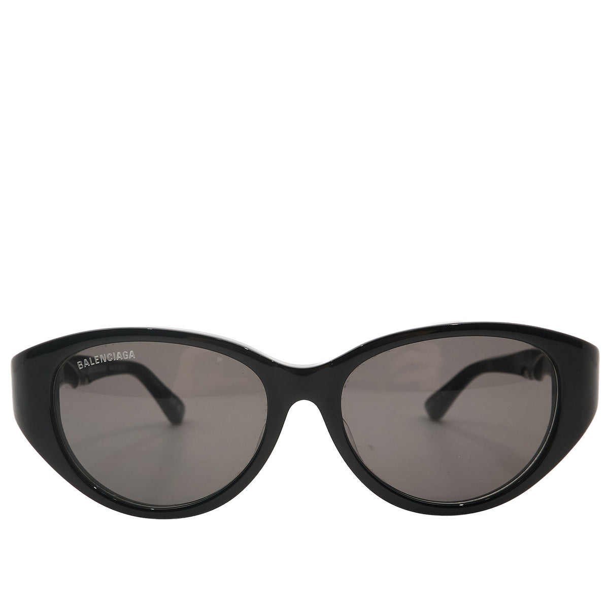 Balenciaga Black Oval Twist Sunglasses