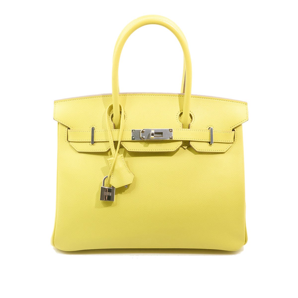 Hermes Birkin 30 Epsom Lime 9R PHW Stamp D