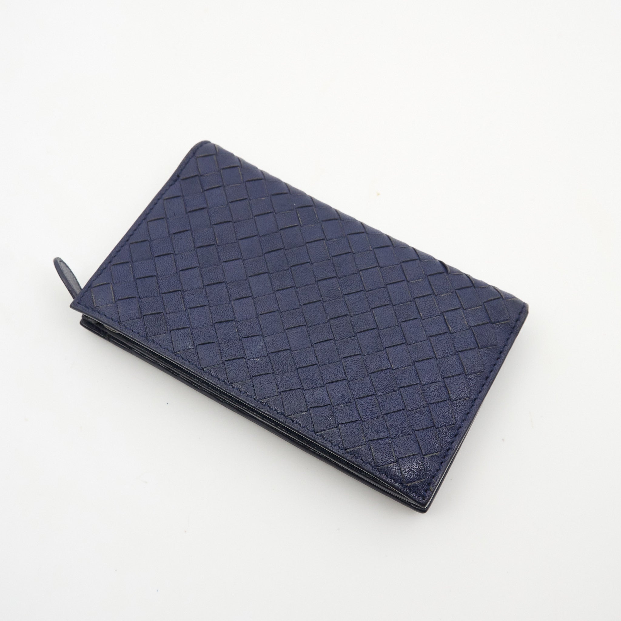 Bottega Veneta Intrecciato Navy Nappa Wallet