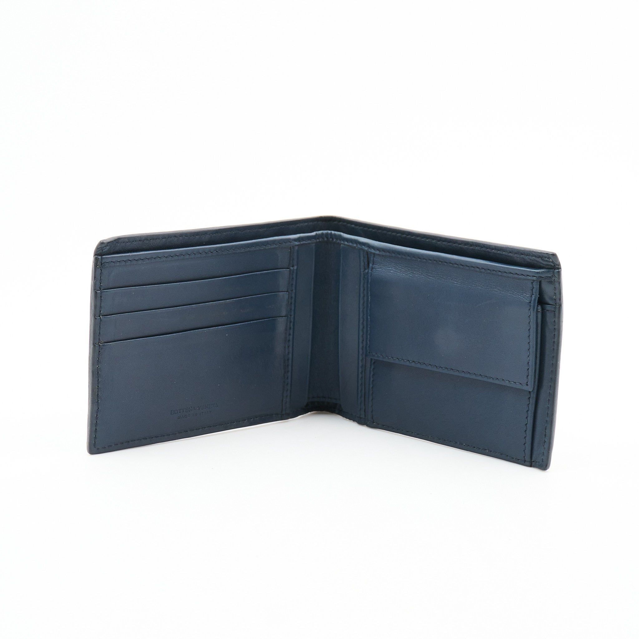 Bottega Veneta Navy Leather Wallet