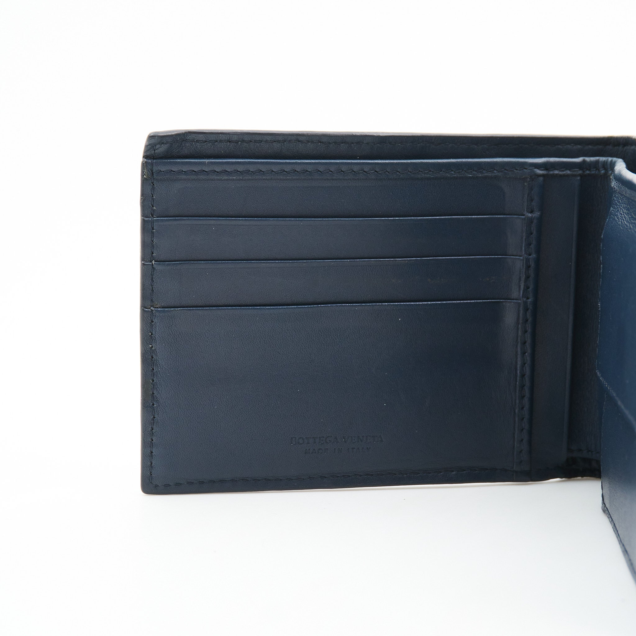 Bottega Veneta Navy Leather Wallet