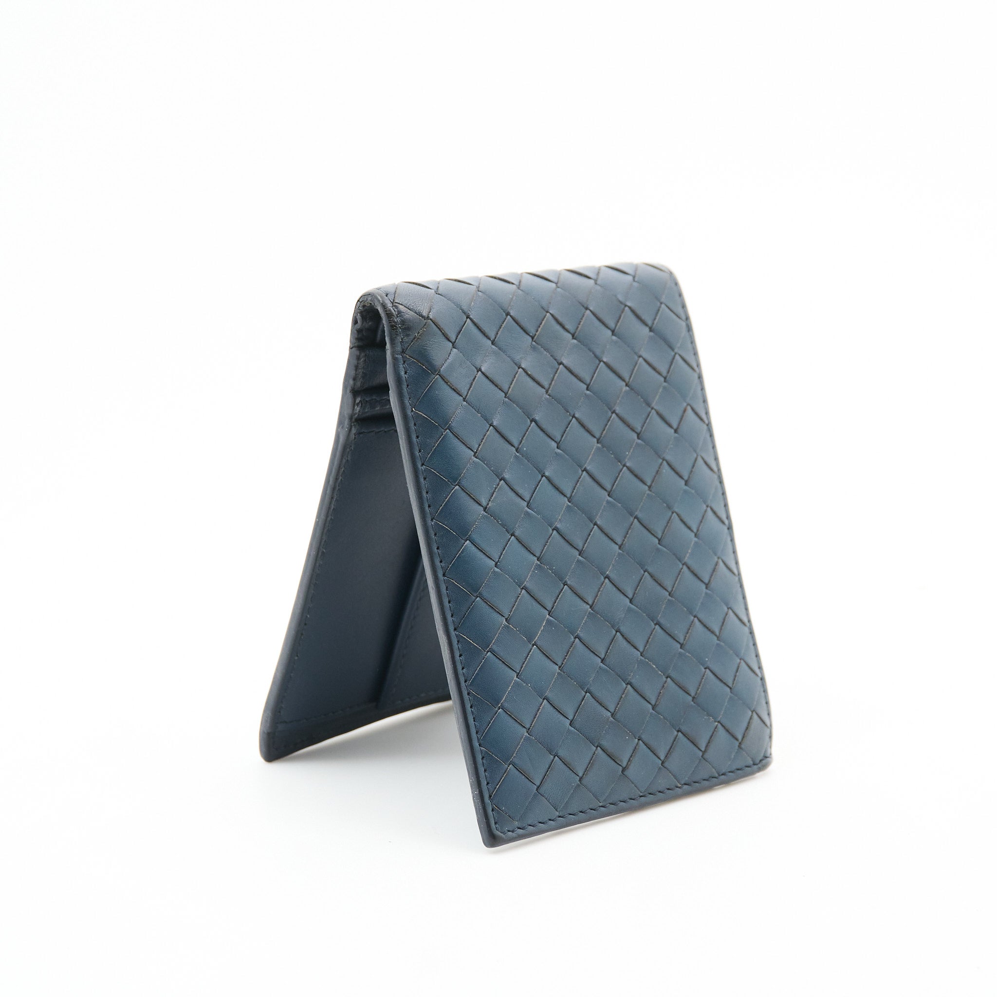 Bottega Veneta Navy Leather Wallet