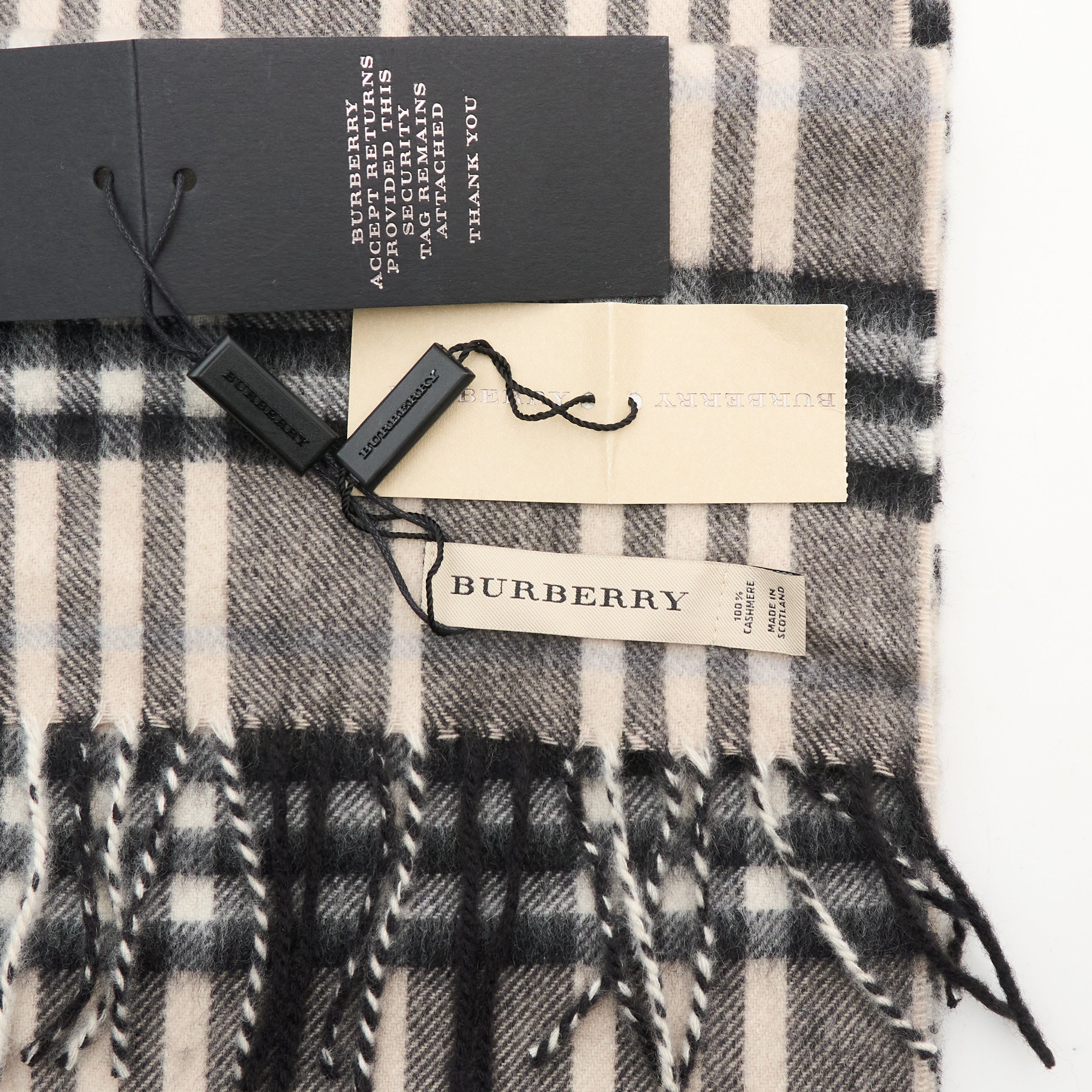 Burberry Cashmere Check Scarf Black