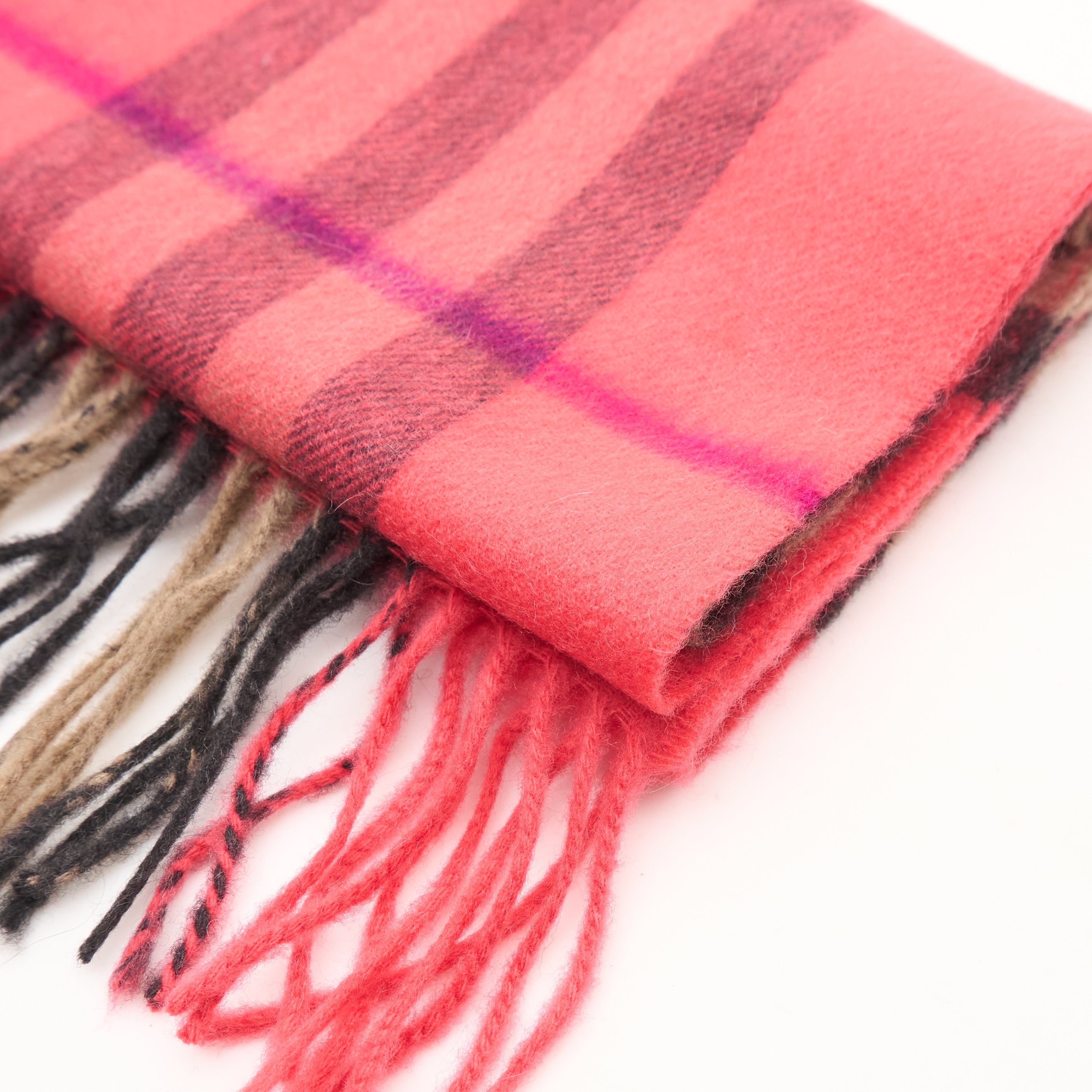 Burberry Cashmere Check Scarf Pink