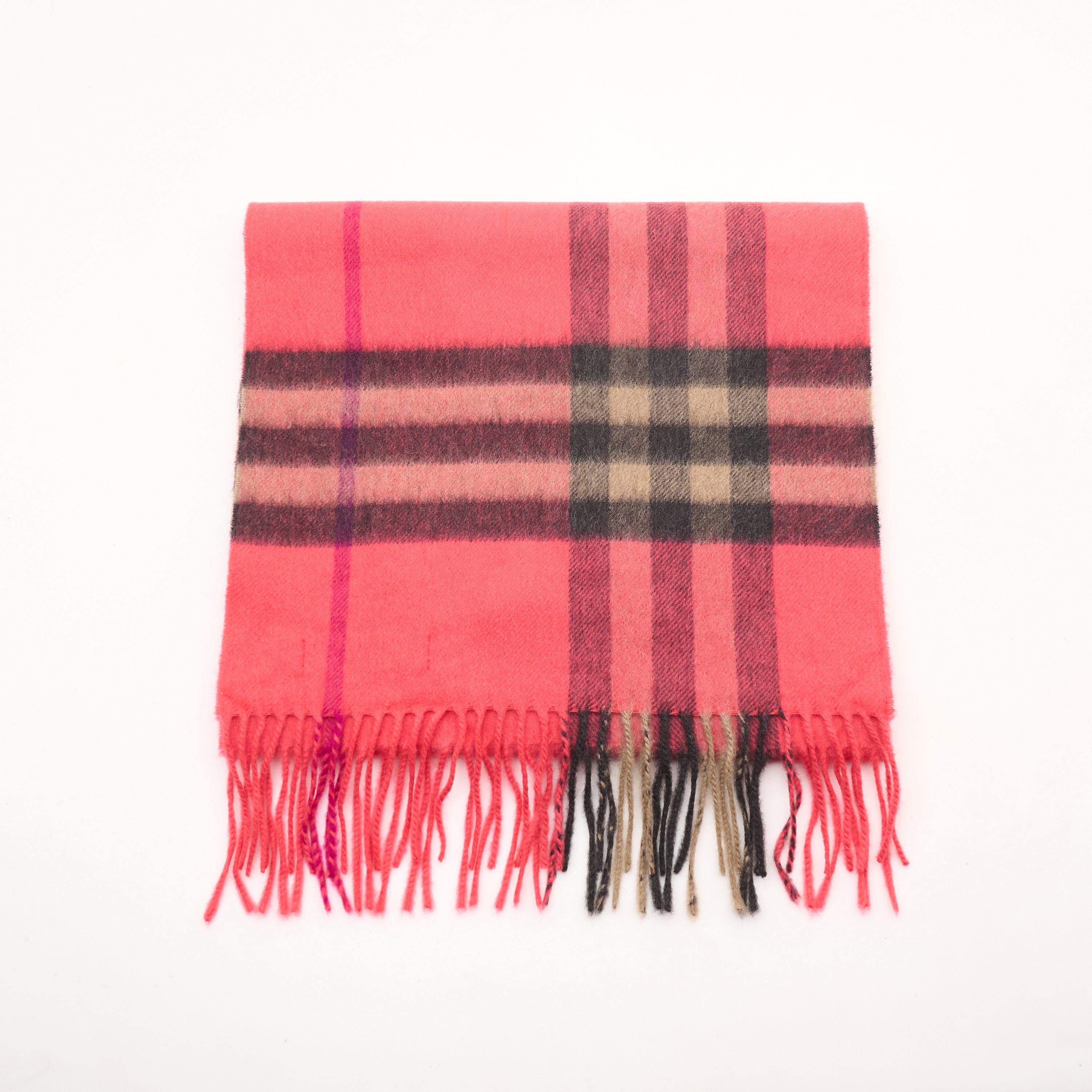 Burberry Cashmere Check Scarf Pink