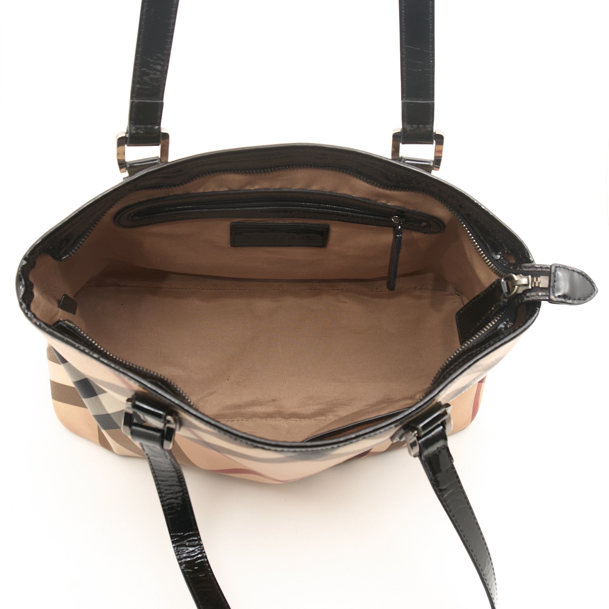 Burberry Check Canvas & Leather Tote