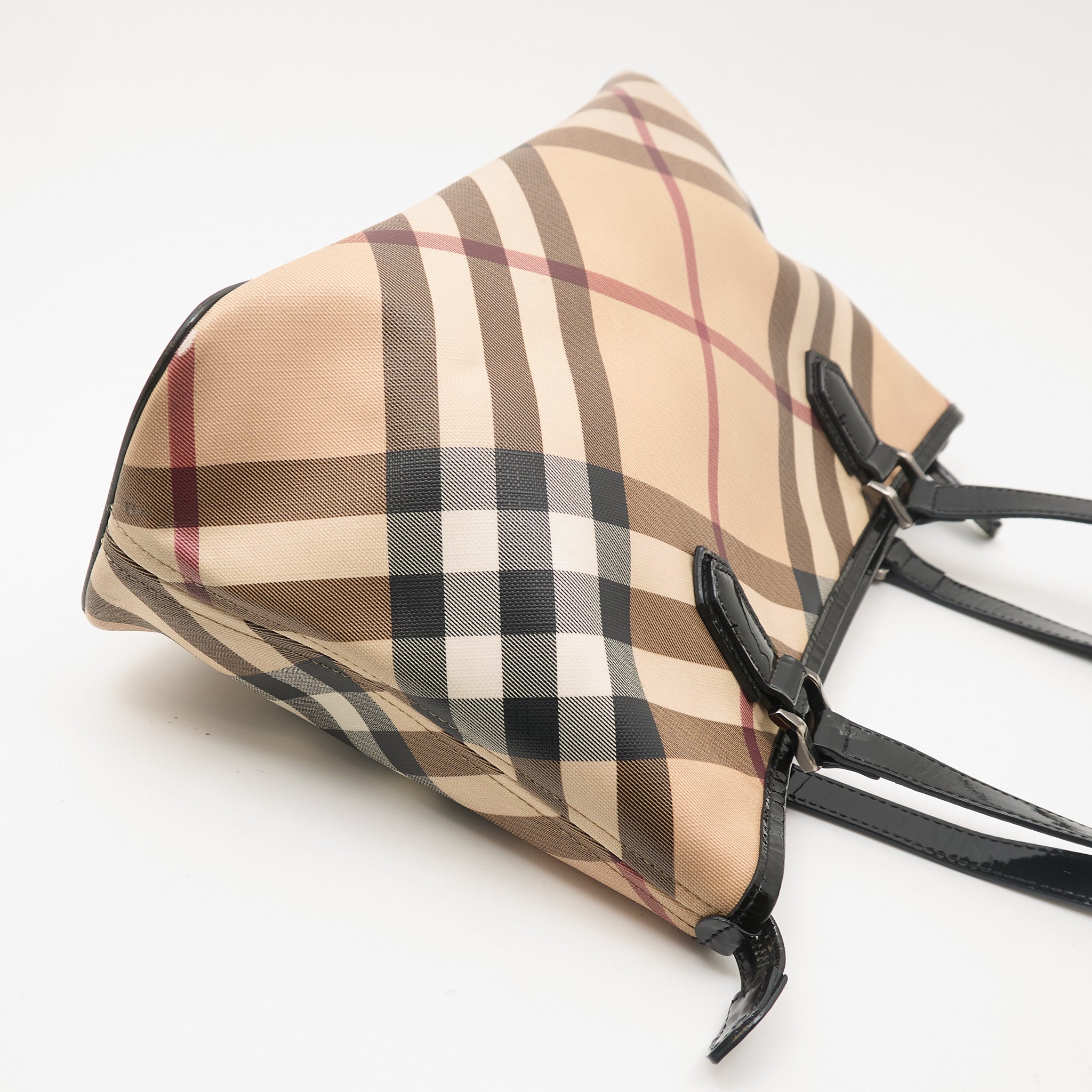 Burberry Check Canvas & Leather Tote