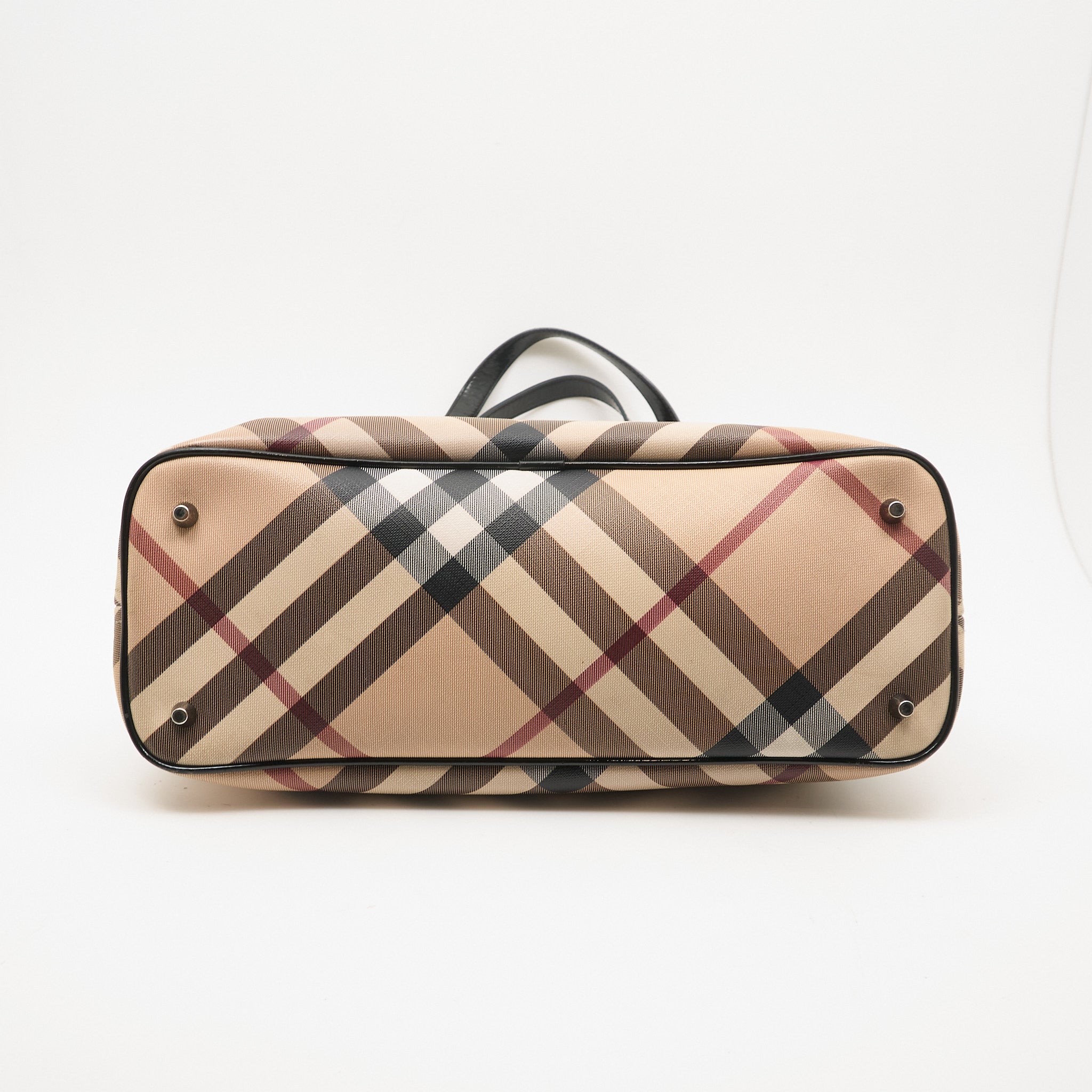 Burberry Check Canvas & Leather Tote