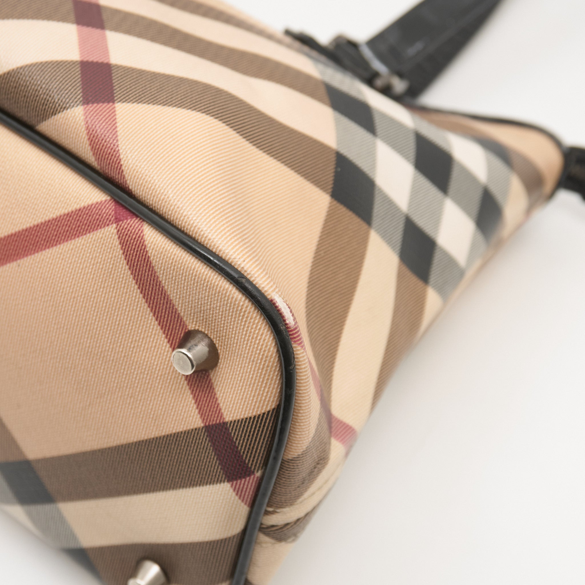 Burberry Check Canvas & Leather Tote
