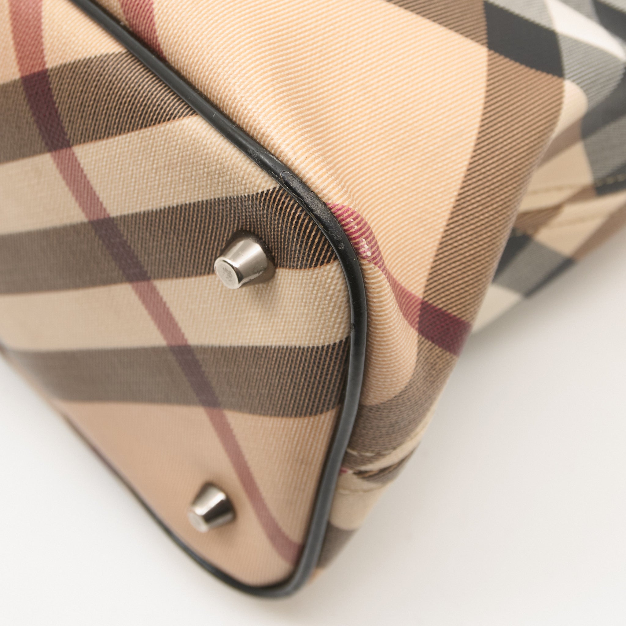 Burberry Check Canvas & Leather Tote