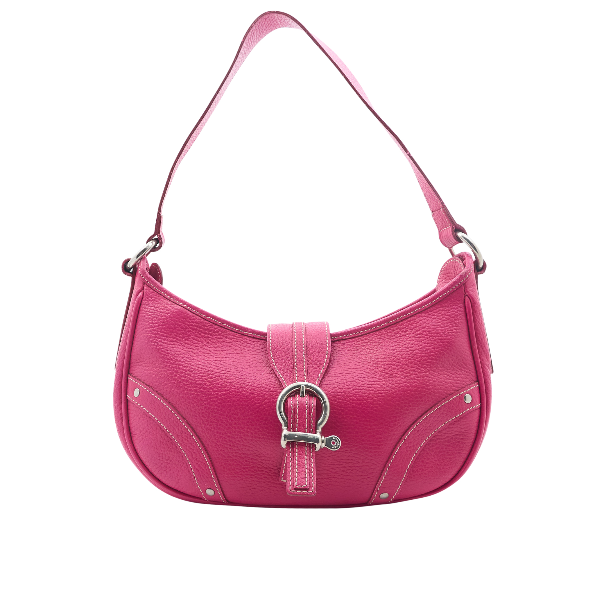 Burberry Vintage Leather Shoulder Bag in Fuchsia Pink