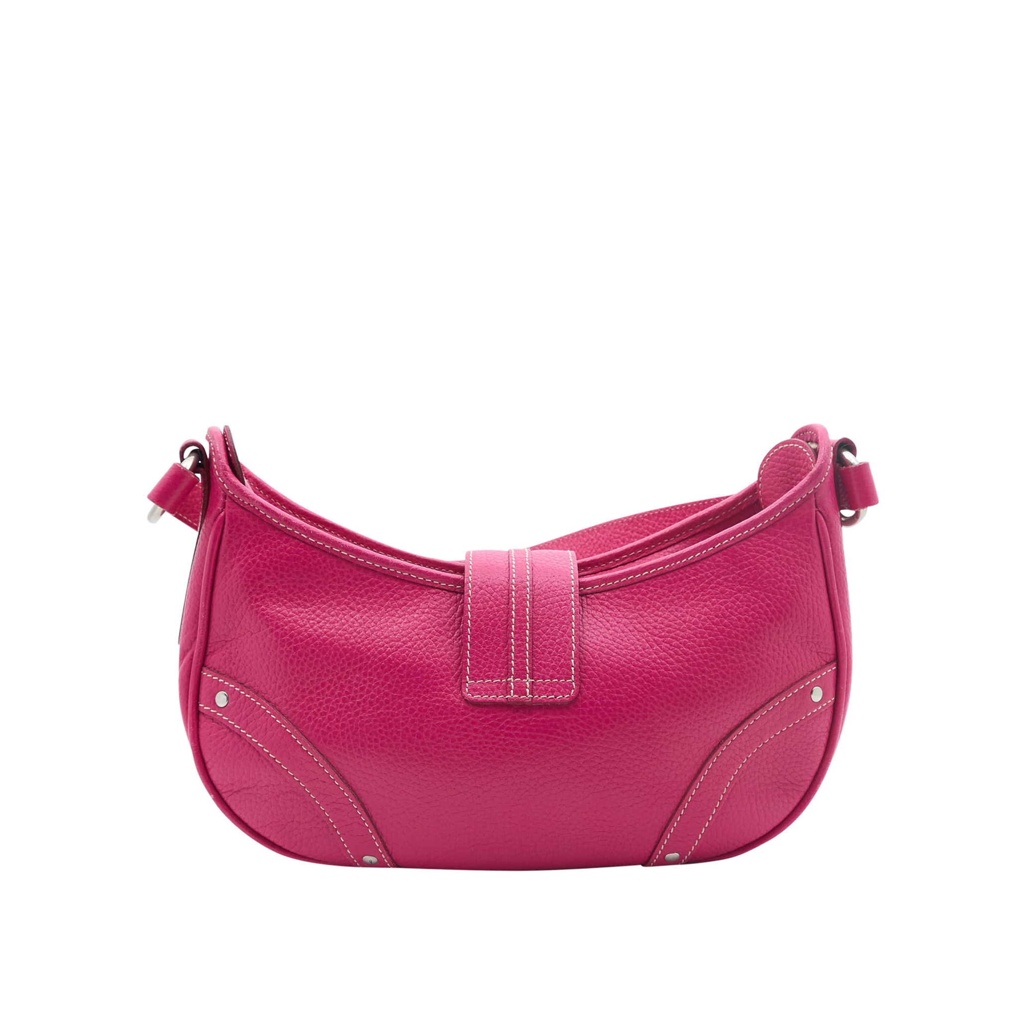 Burberry Vintage Leather Shoulder Bag in Fuchsia Pink