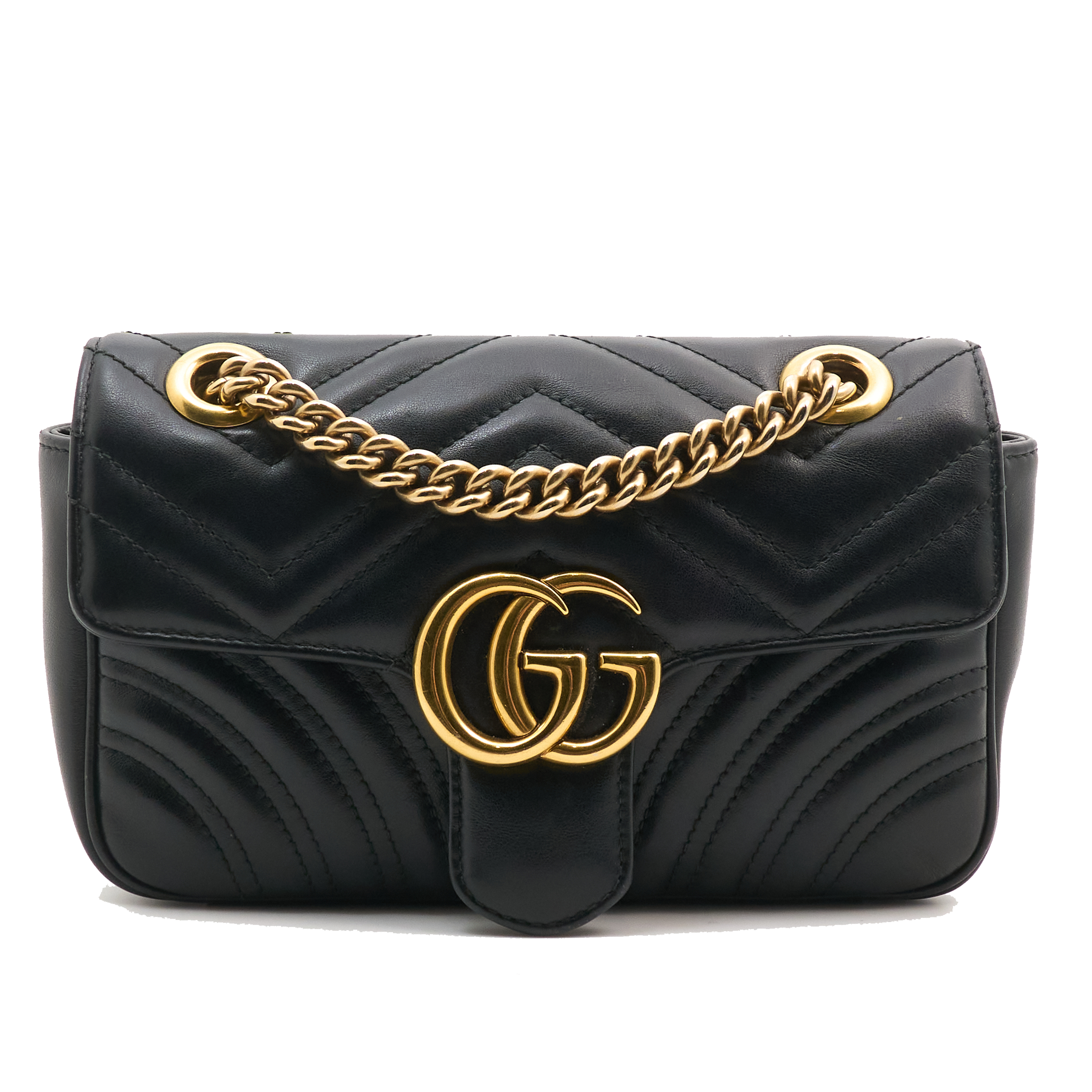 Gucci GG Marmont Matelassé Shoulder Flap Bag Black
