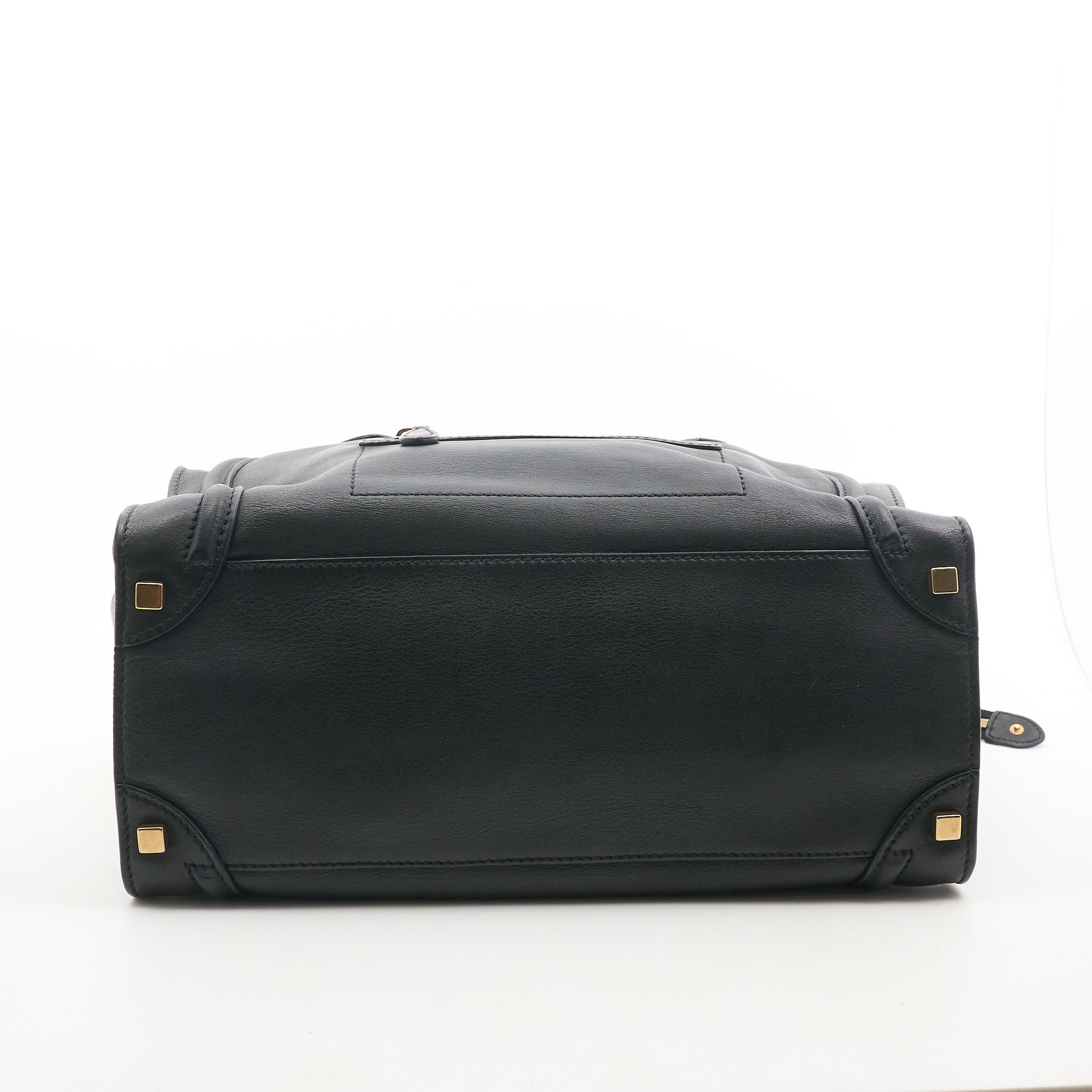 Celine Black Leather Luggage Tote Bag